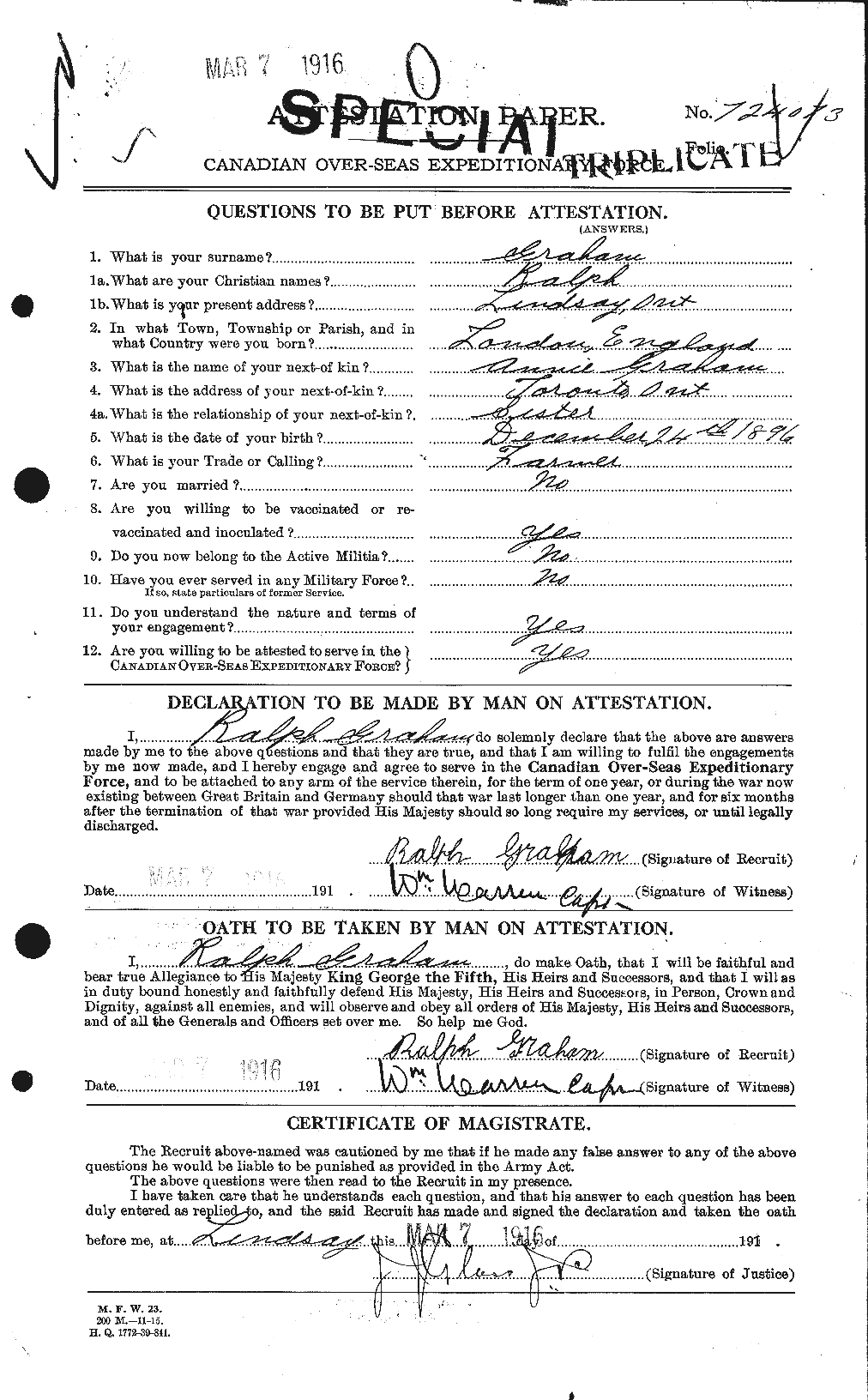 Personnel Records of the First World War - CEF 359354a