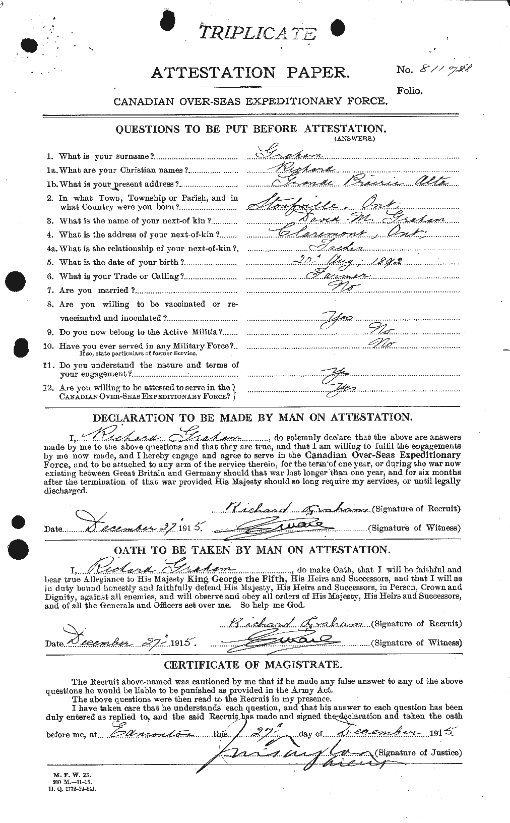 Personnel Records of the First World War - CEF 359365a