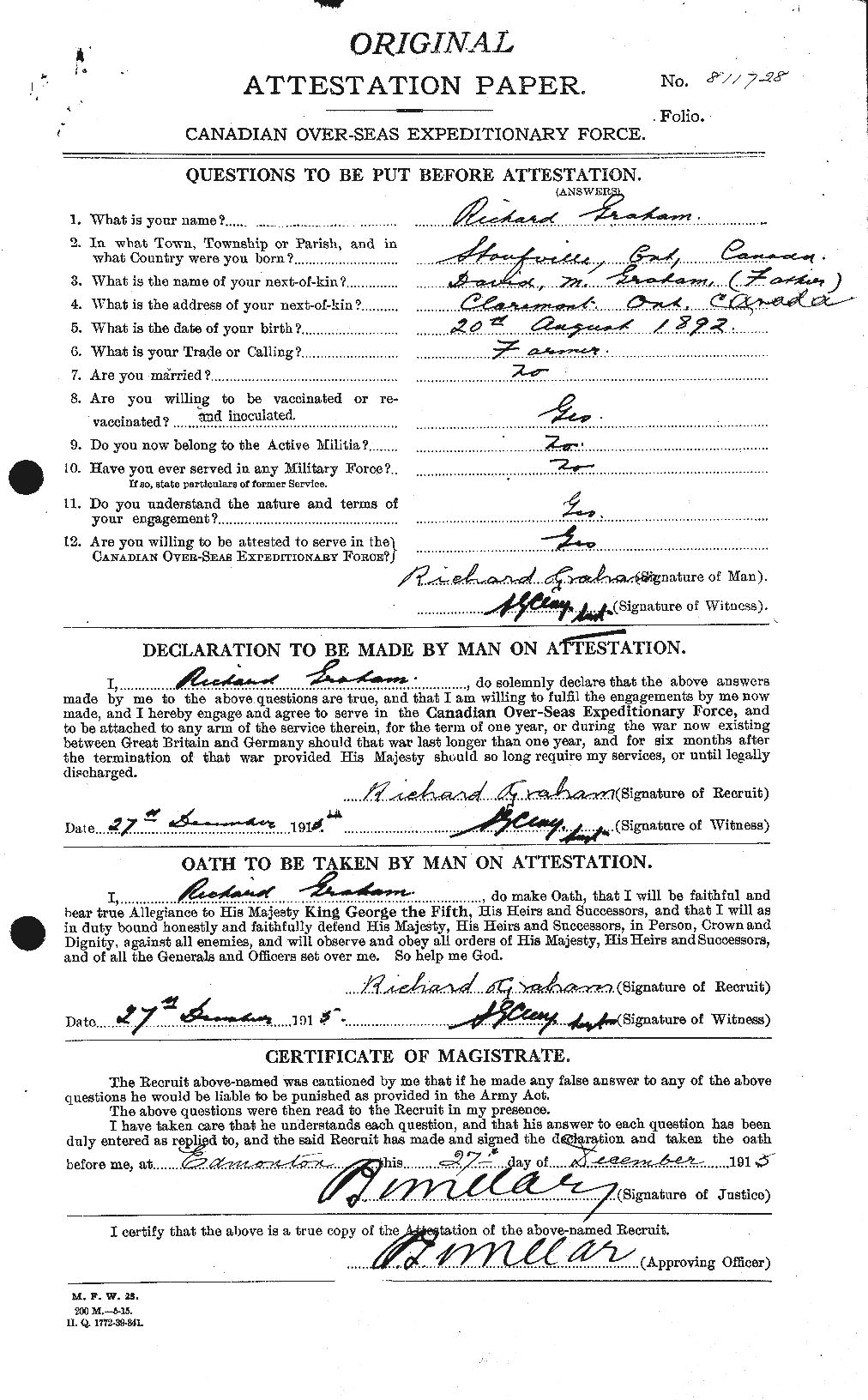 Personnel Records of the First World War - CEF 359366a