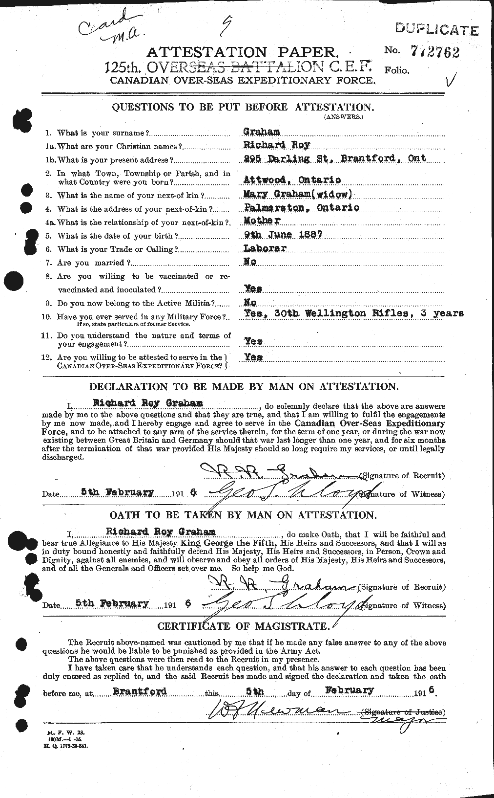 Personnel Records of the First World War - CEF 359371a
