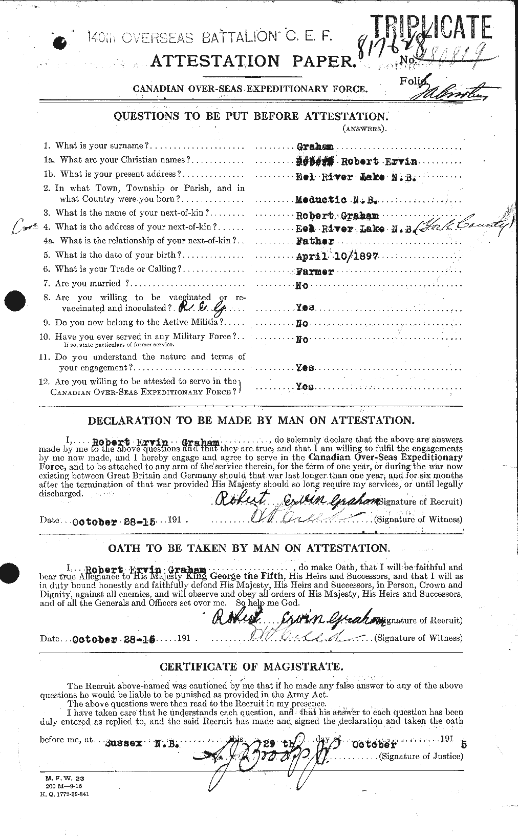 Personnel Records of the First World War - CEF 359401a