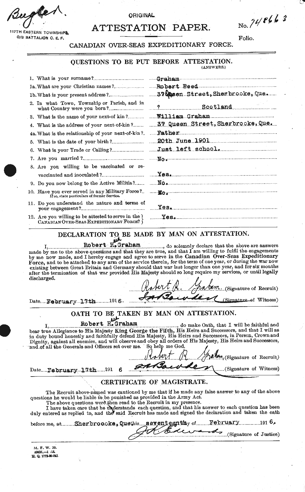 Personnel Records of the First World War - CEF 359420a