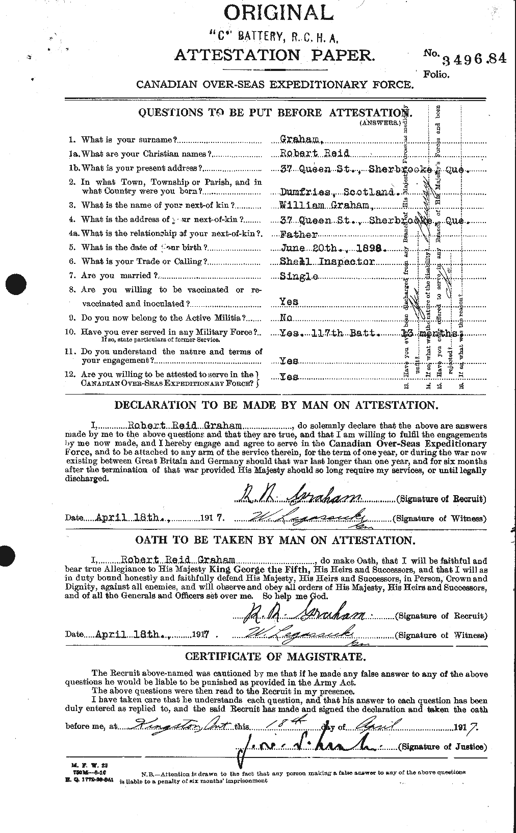 Personnel Records of the First World War - CEF 359421a