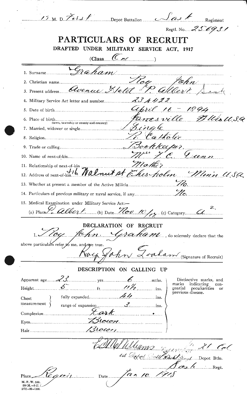 Personnel Records of the First World War - CEF 359438a