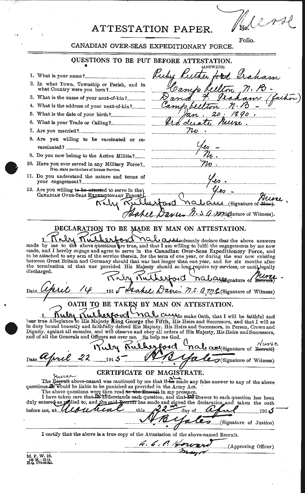 Personnel Records of the First World War - CEF 359443a