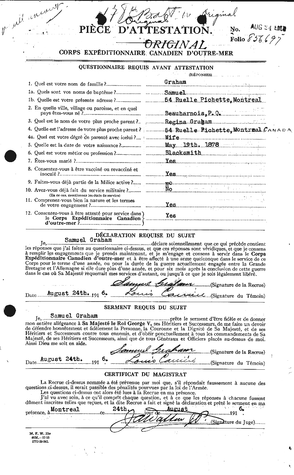 Personnel Records of the First World War - CEF 359450a