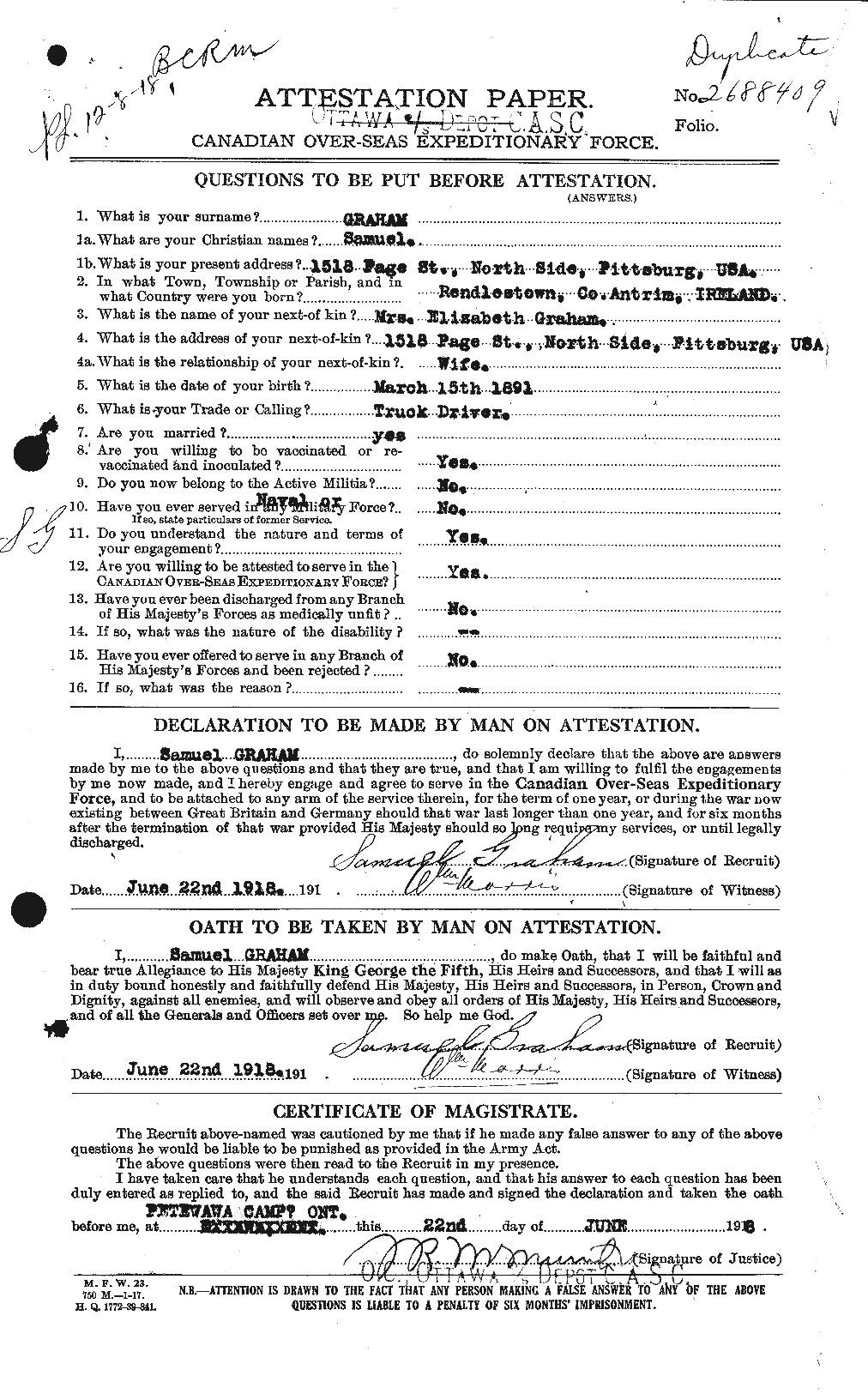 Personnel Records of the First World War - CEF 359451a