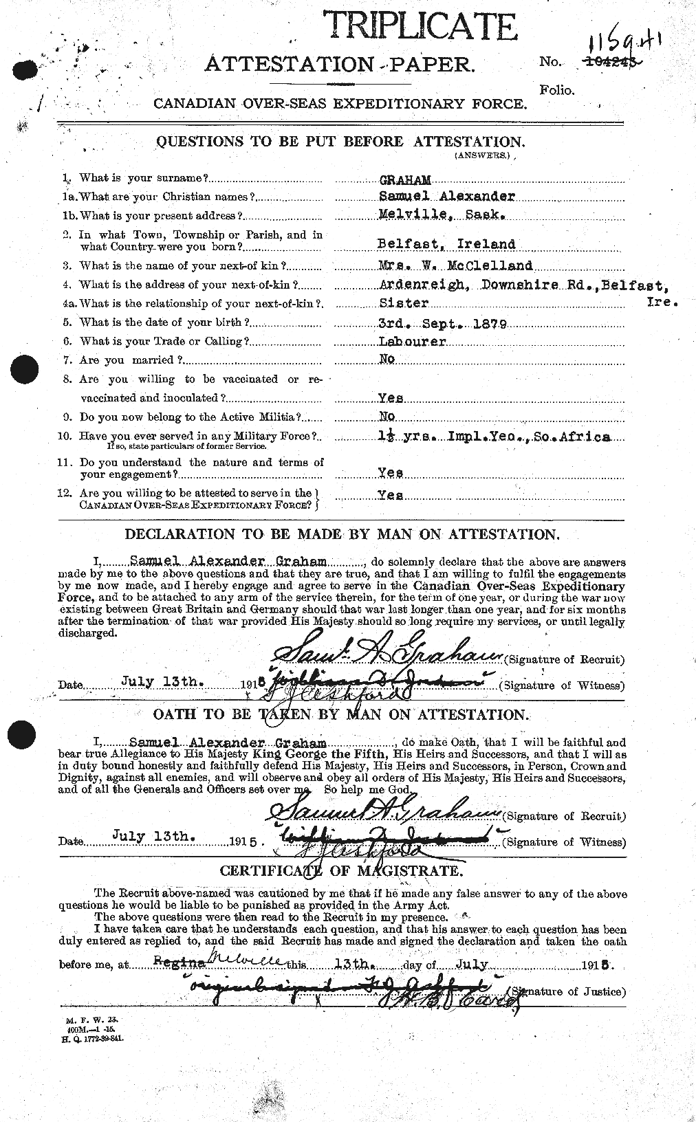 Personnel Records of the First World War - CEF 359454a