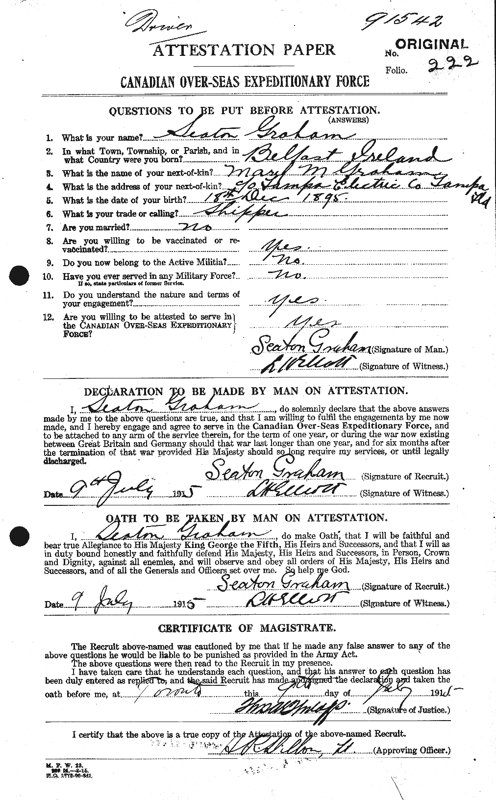 Personnel Records of the First World War - CEF 359461a