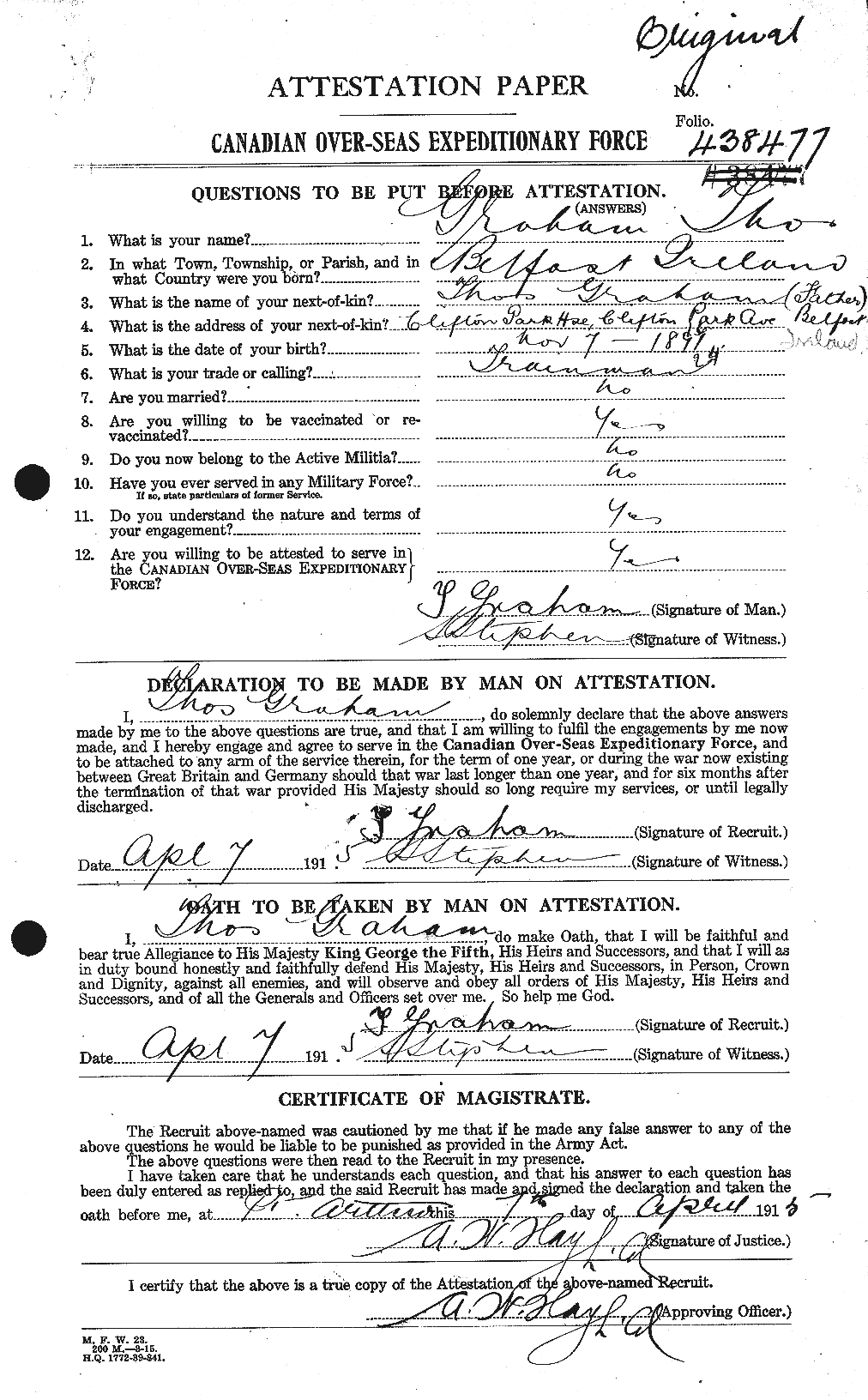 Personnel Records of the First World War - CEF 359483a