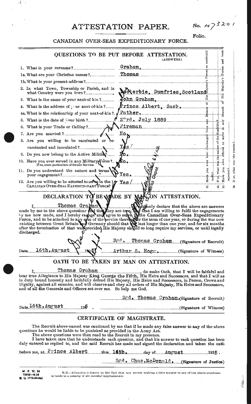 Personnel Records of the First World War - CEF 359484a