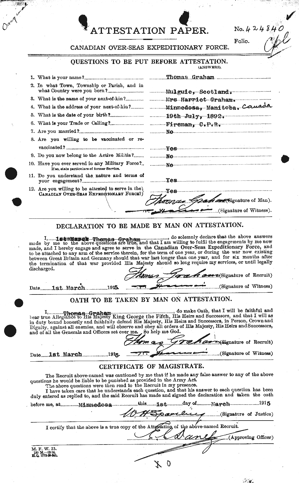 Personnel Records of the First World War - CEF 359485a