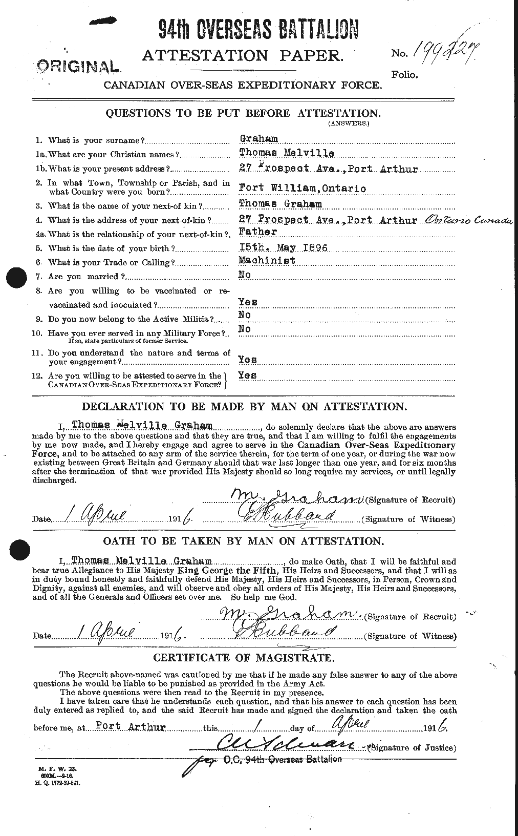 Personnel Records of the First World War - CEF 359523a