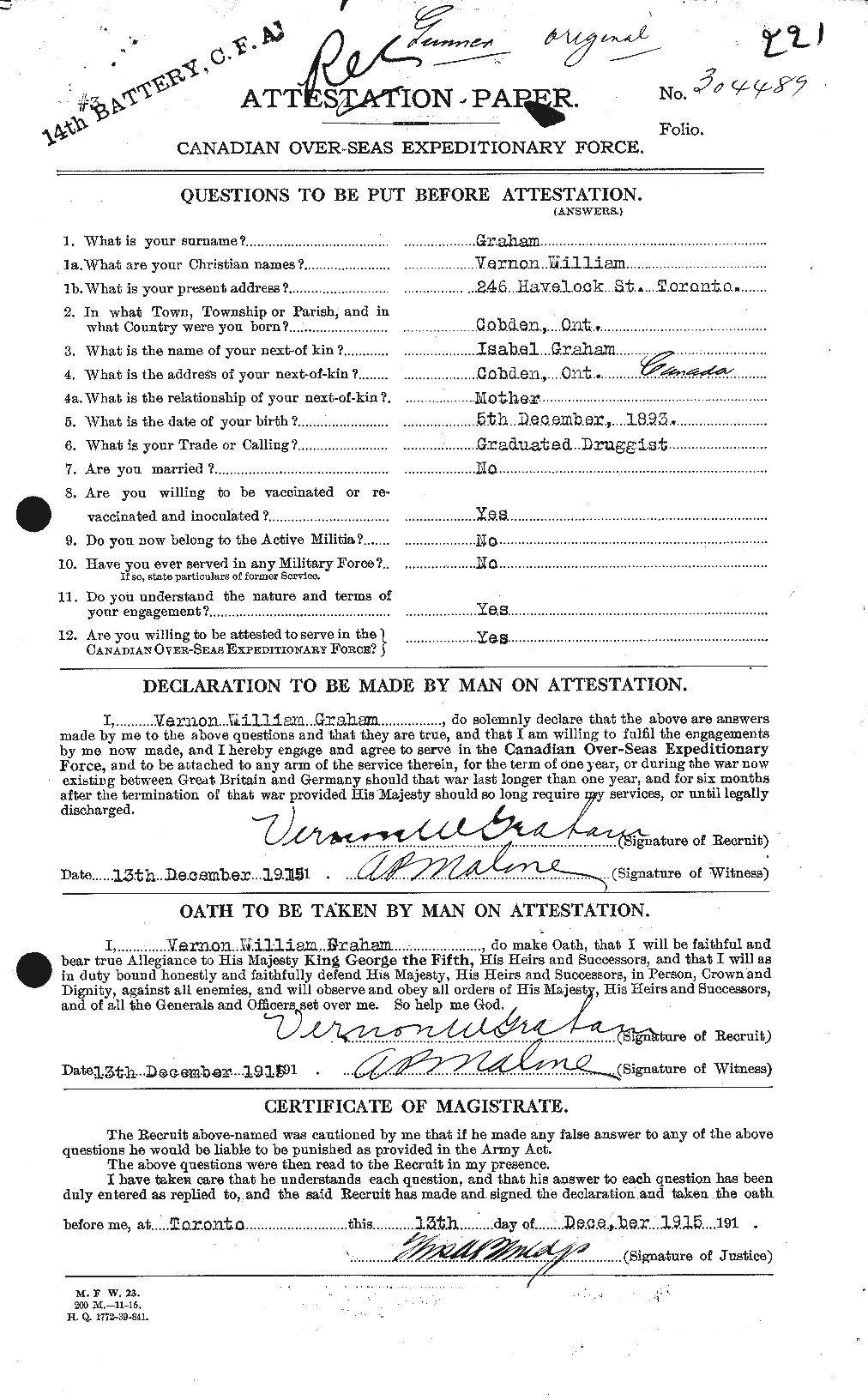 Personnel Records of the First World War - CEF 359536a