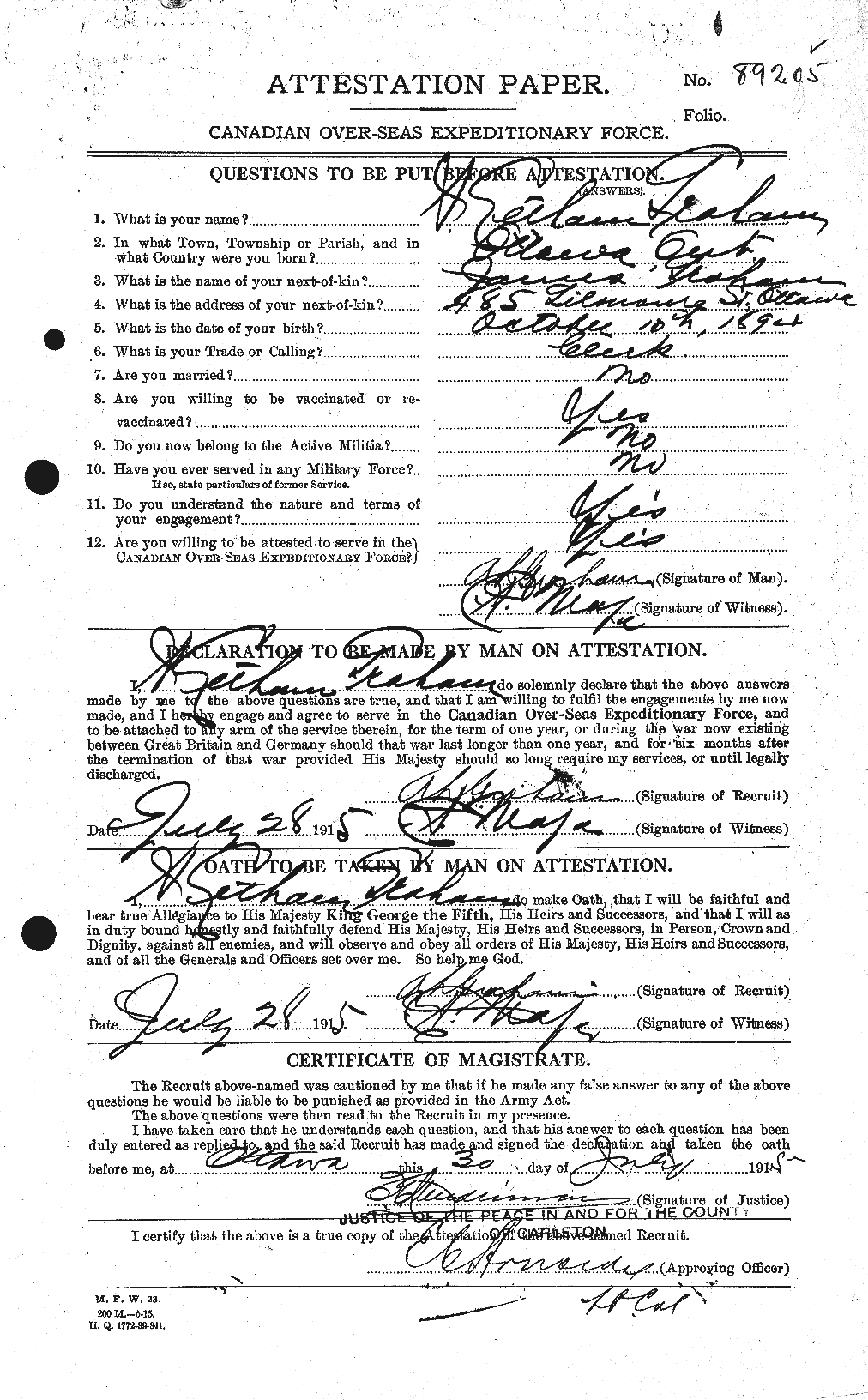 Personnel Records of the First World War - CEF 359558a
