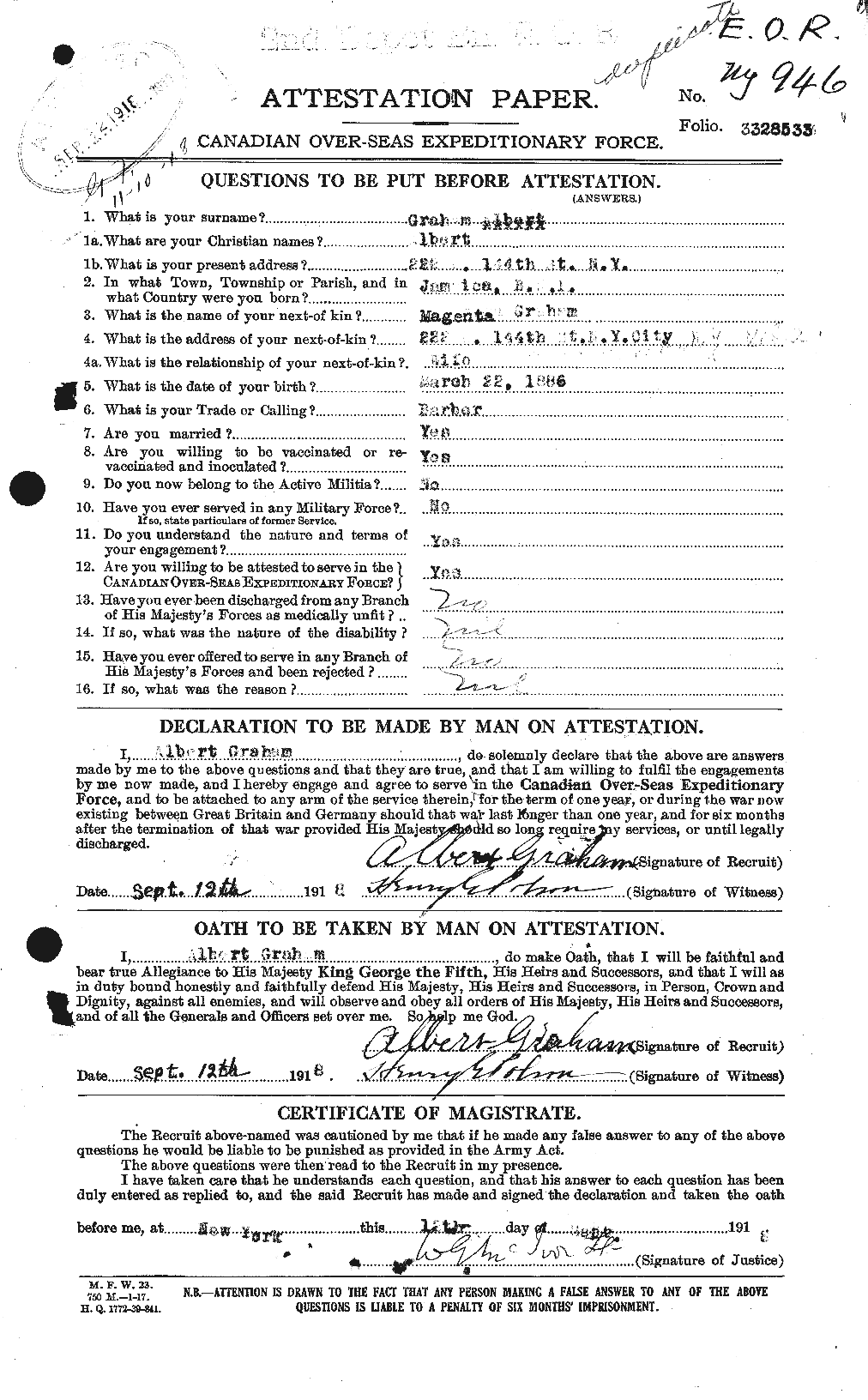 Personnel Records of the First World War - CEF 359565a