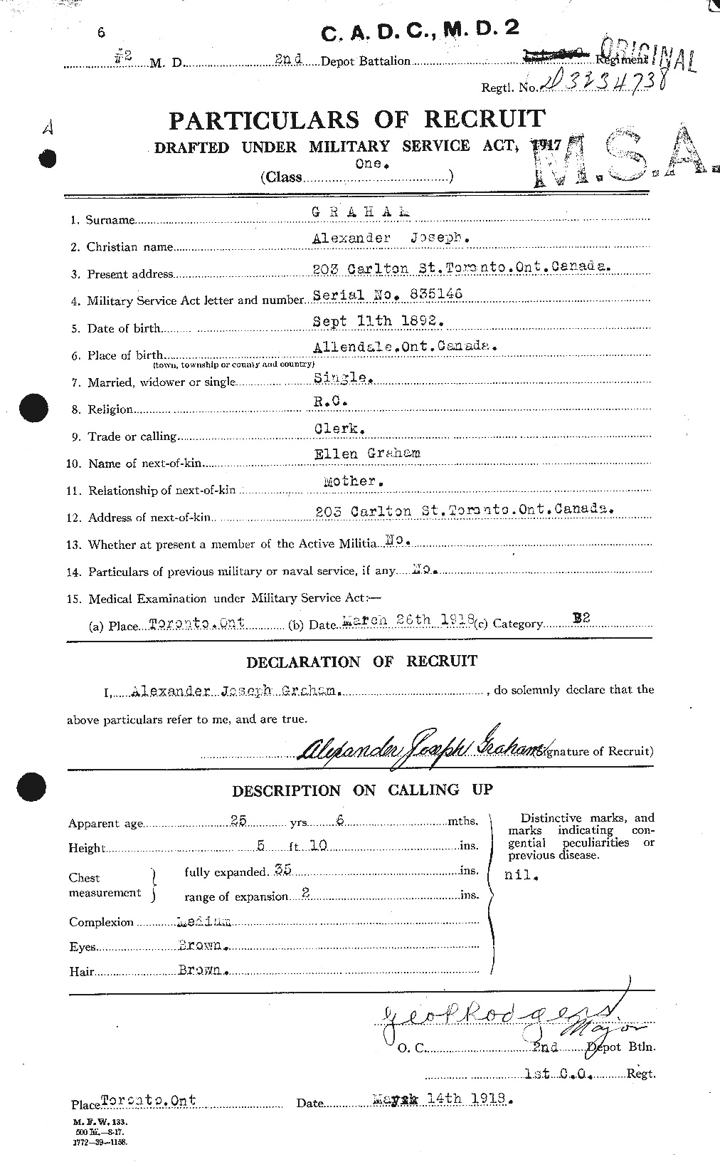 Personnel Records of the First World War - CEF 359593a
