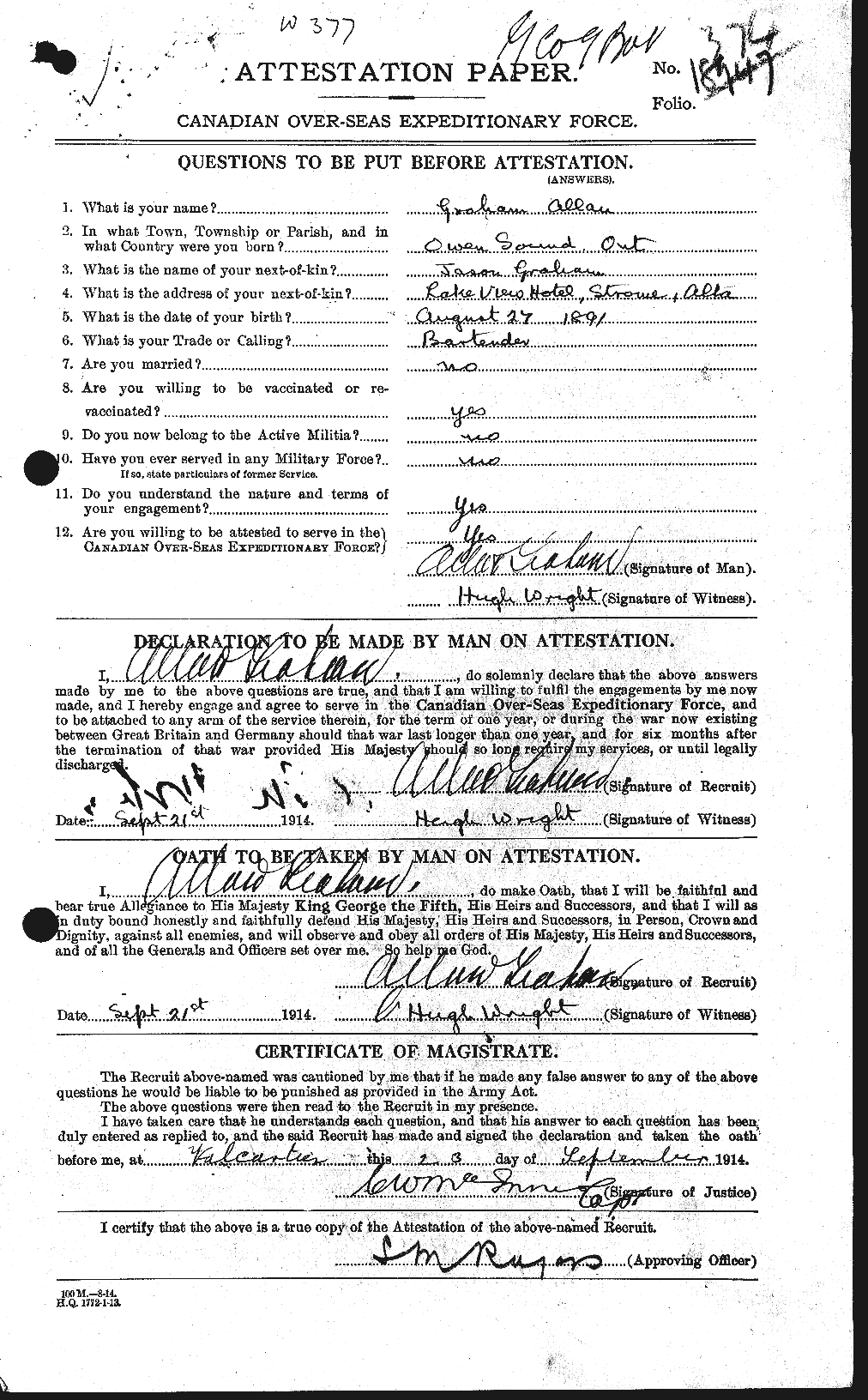 Personnel Records of the First World War - CEF 359606a