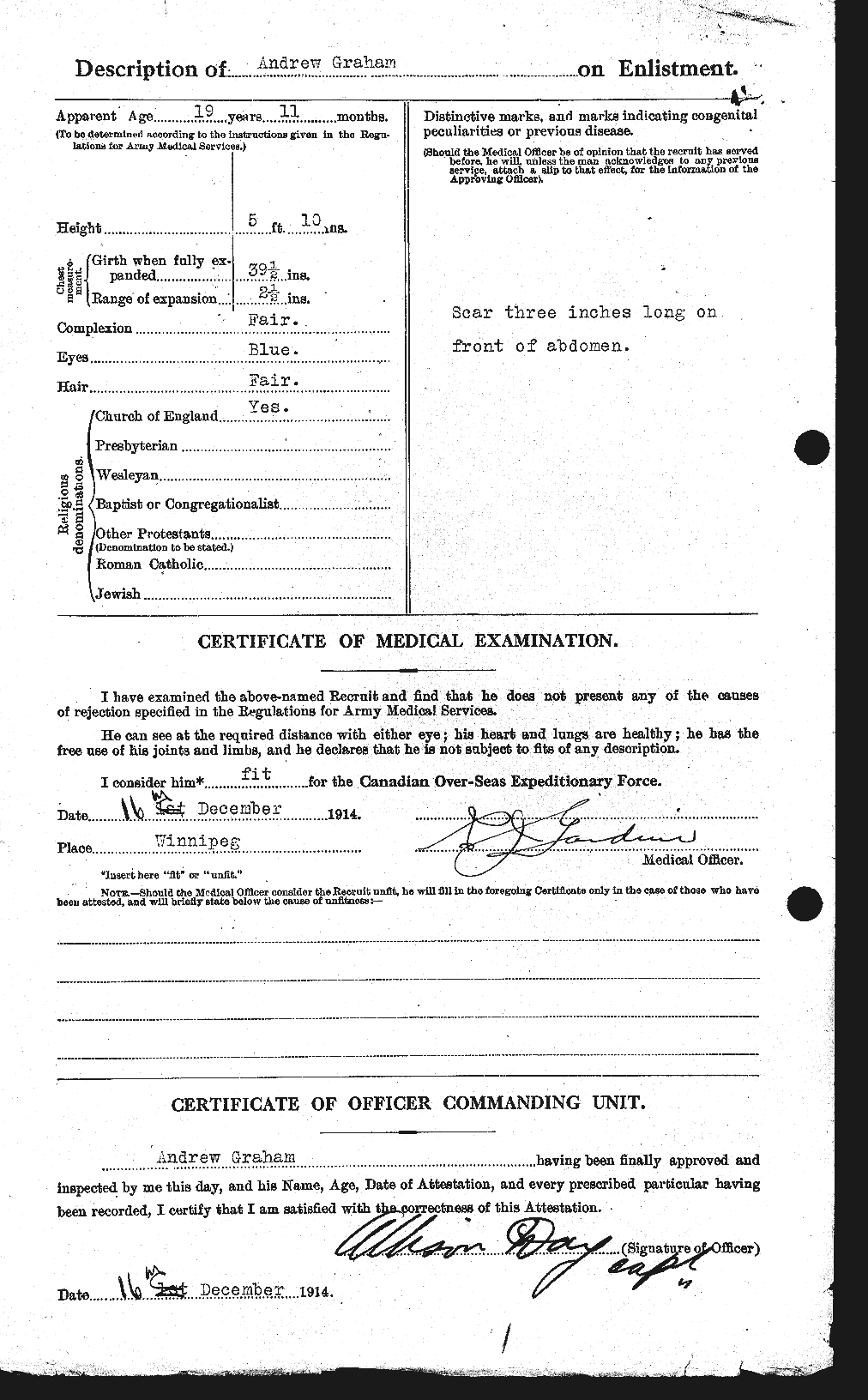 Dossiers du Personnel de la Première Guerre mondiale - CEC 359611b
