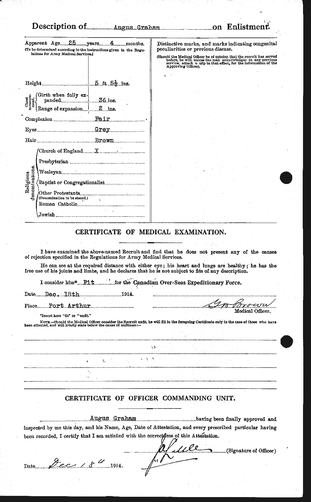 Dossiers du Personnel de la Première Guerre mondiale - CEC 359621b