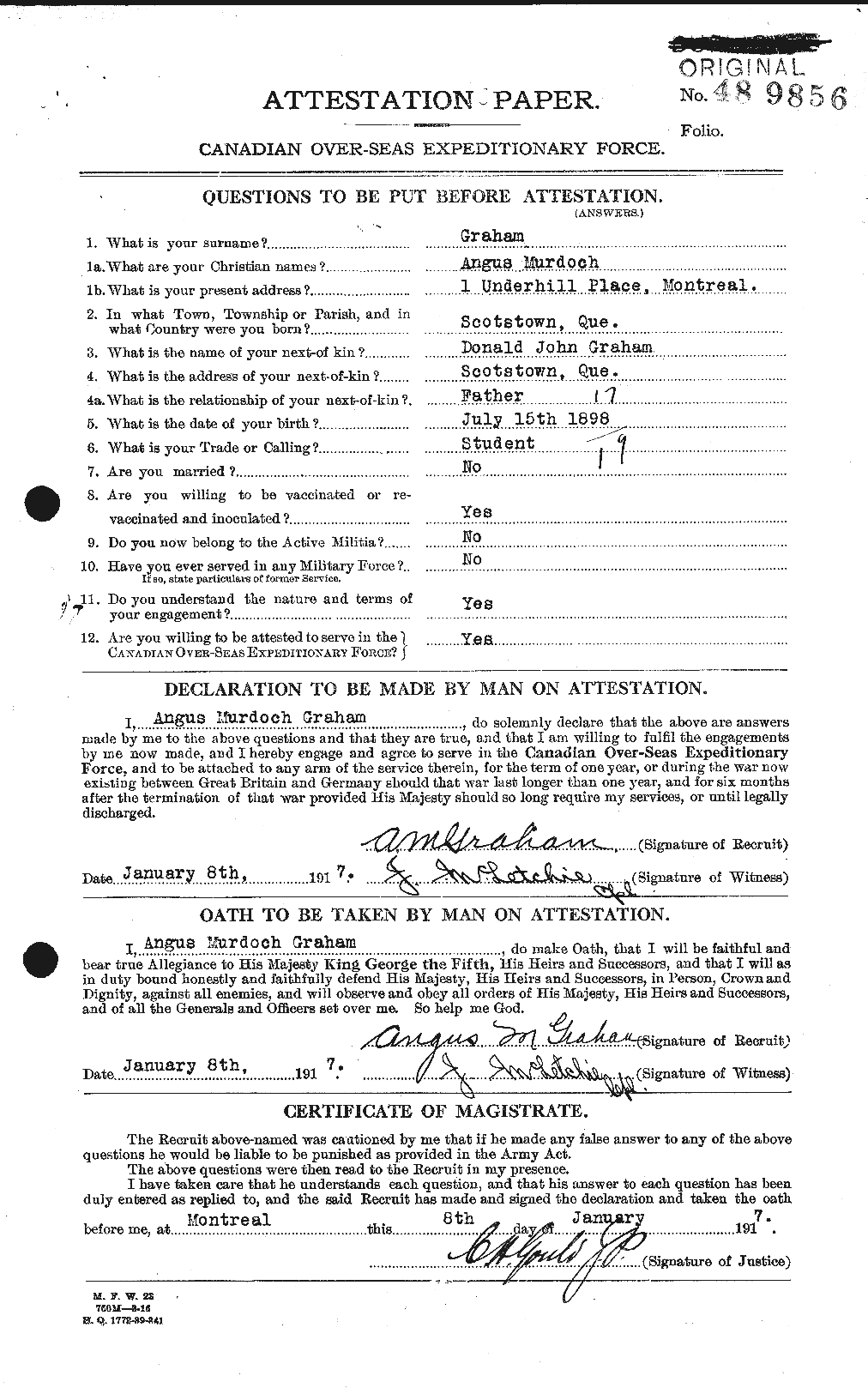 Personnel Records of the First World War - CEF 359627a