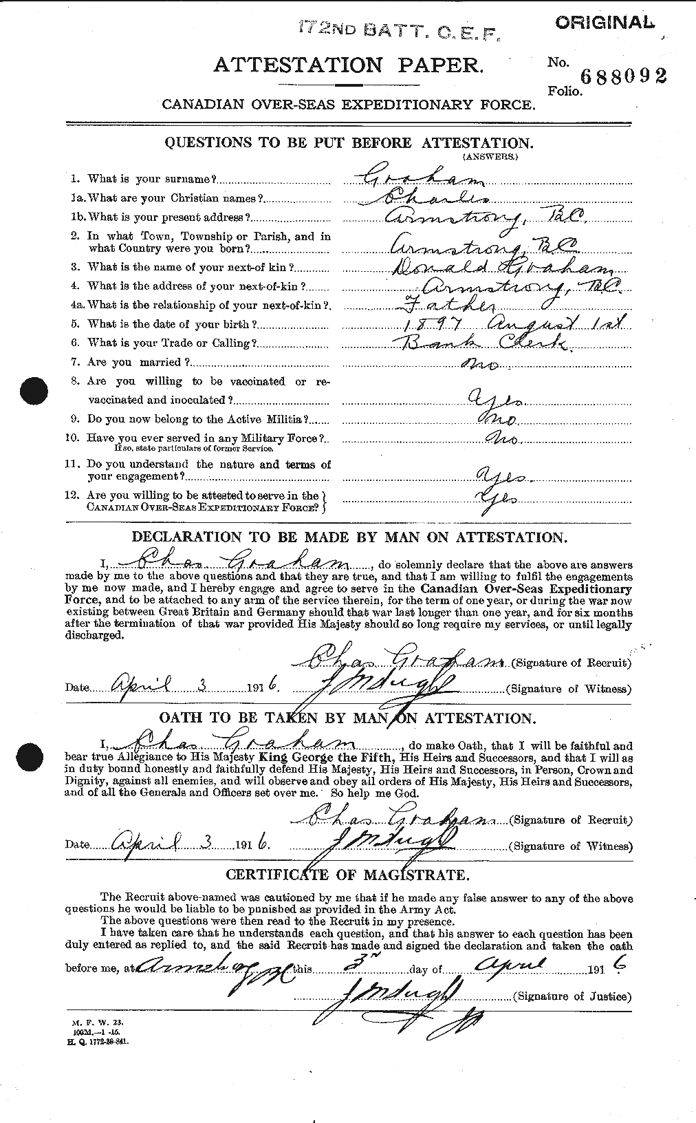 Personnel Records of the First World War - CEF 359687a
