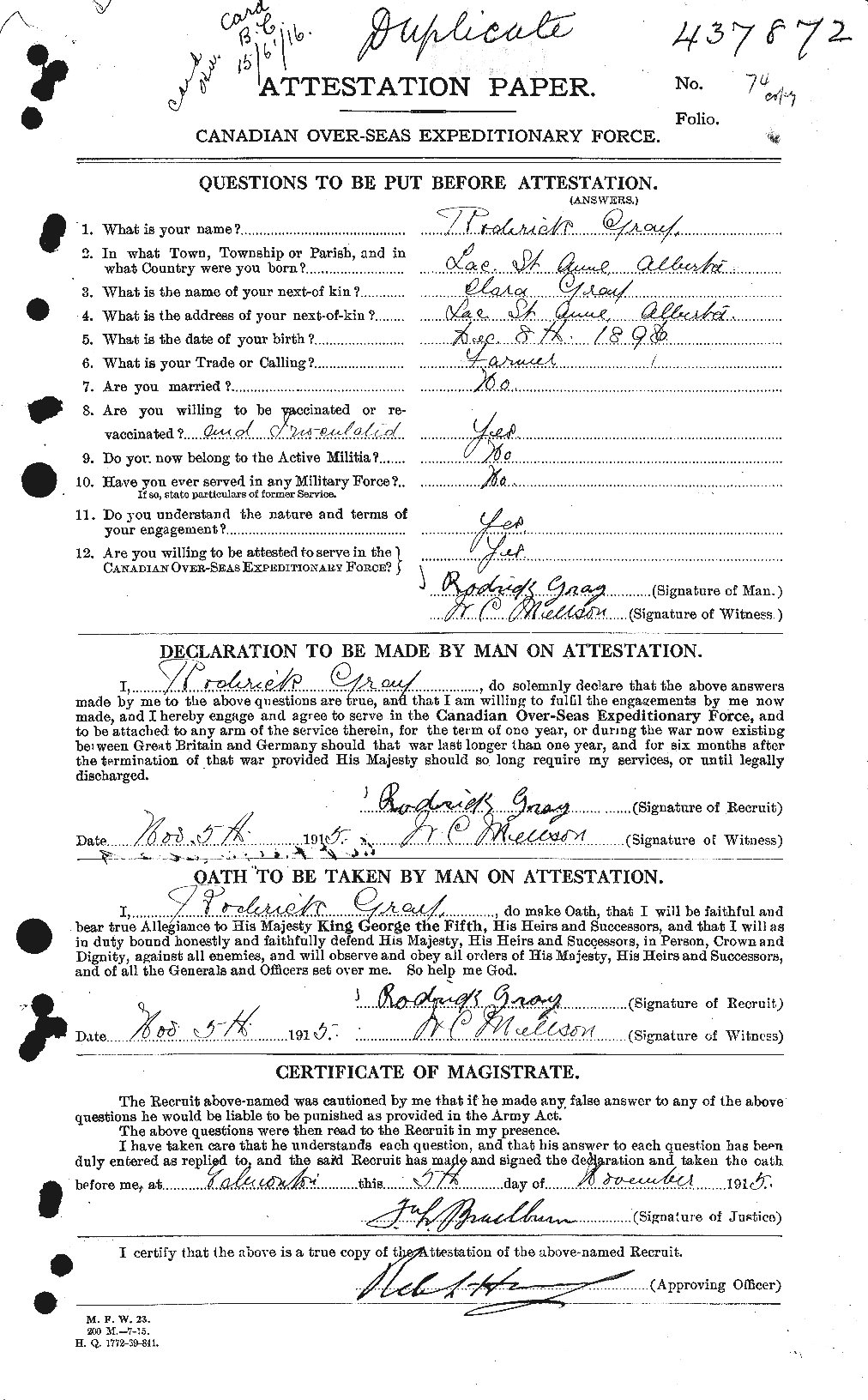Personnel Records of the First World War - CEF 360732a