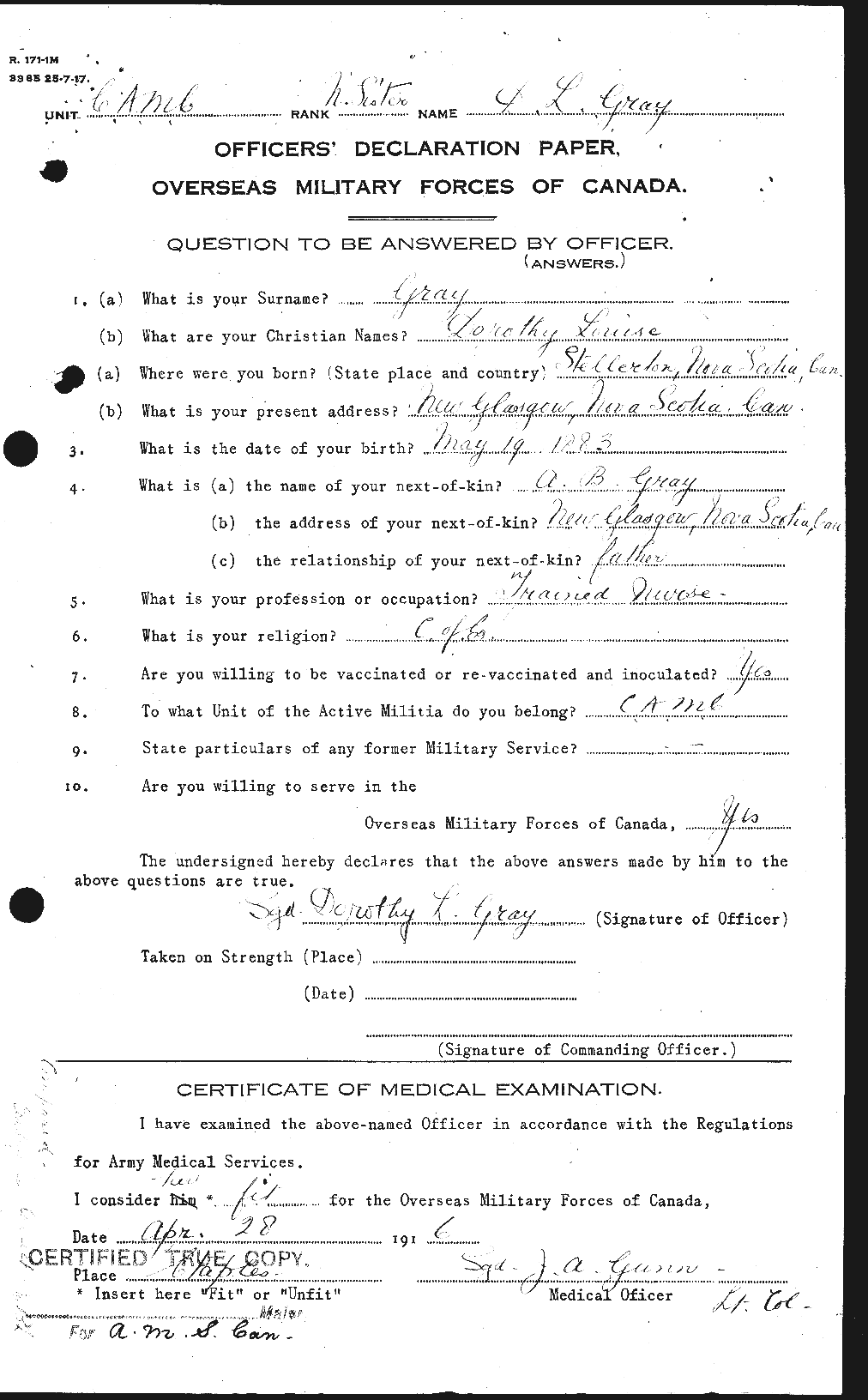 Personnel Records of the First World War - CEF 361483a