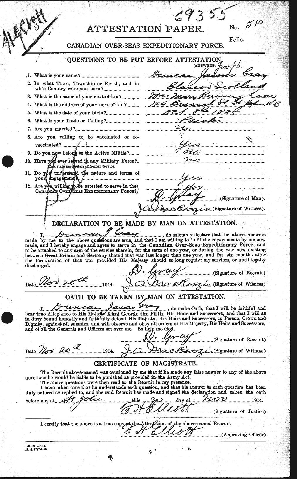 Personnel Records of the First World War - CEF 361490a