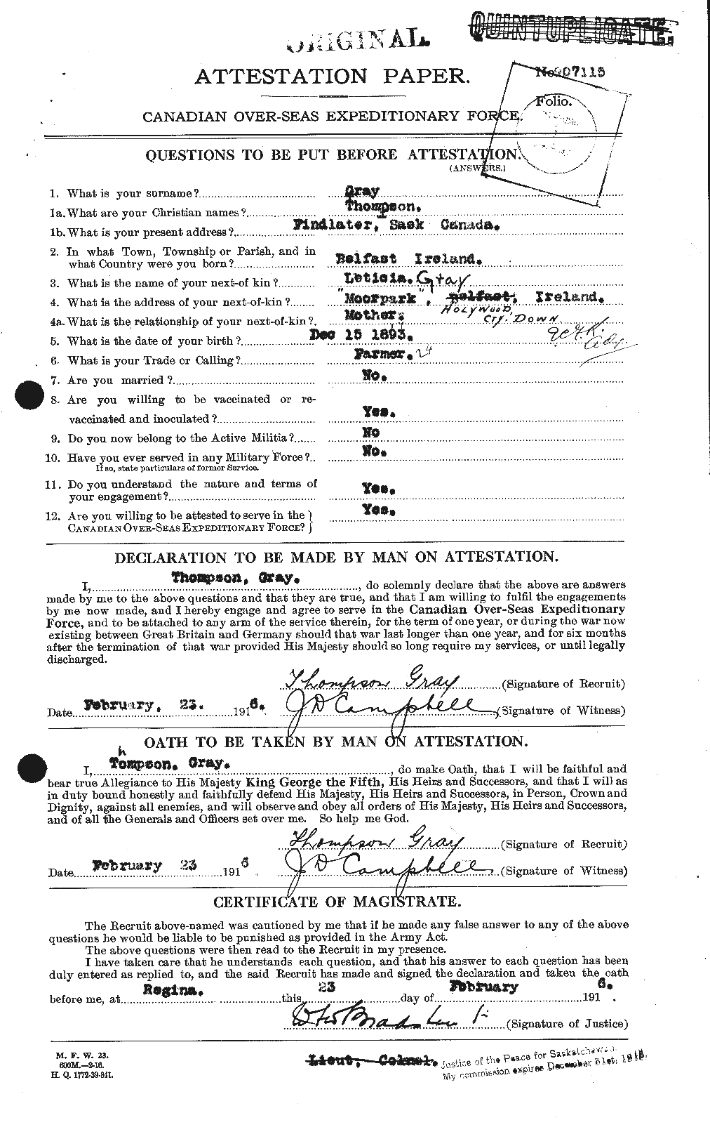Personnel Records of the First World War - CEF 361732a