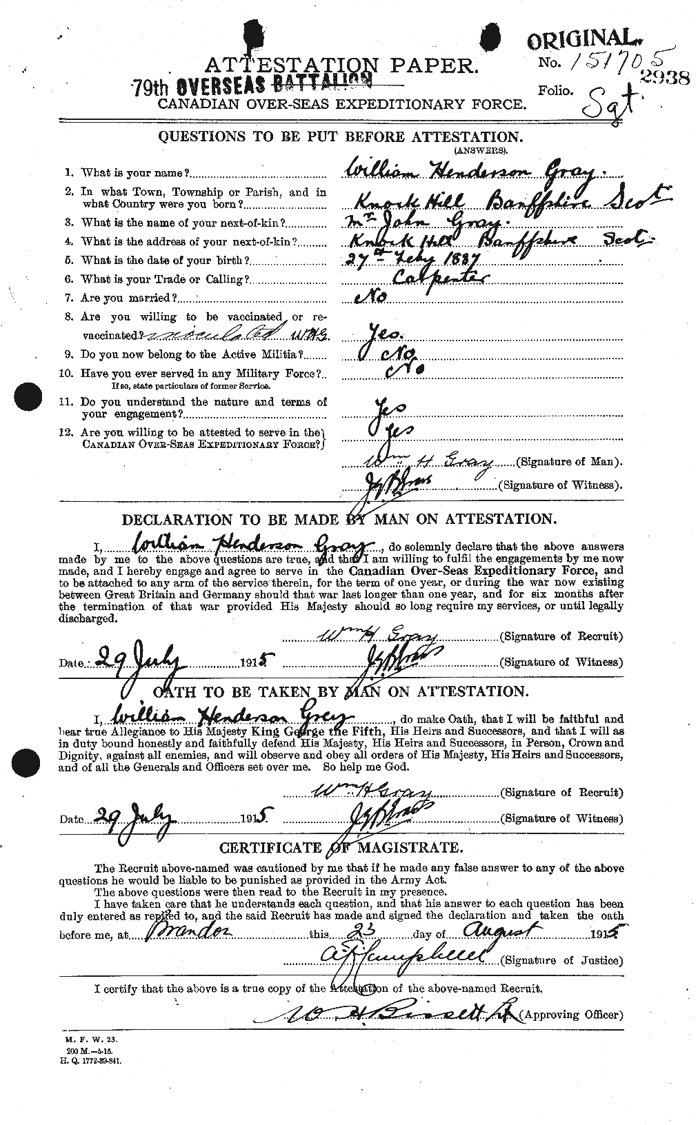 Personnel Records of the First World War - CEF 361824a