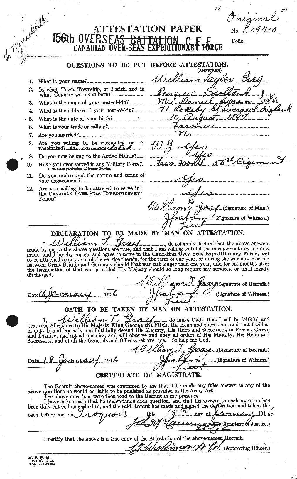 Personnel Records of the First World War - CEF 361856a