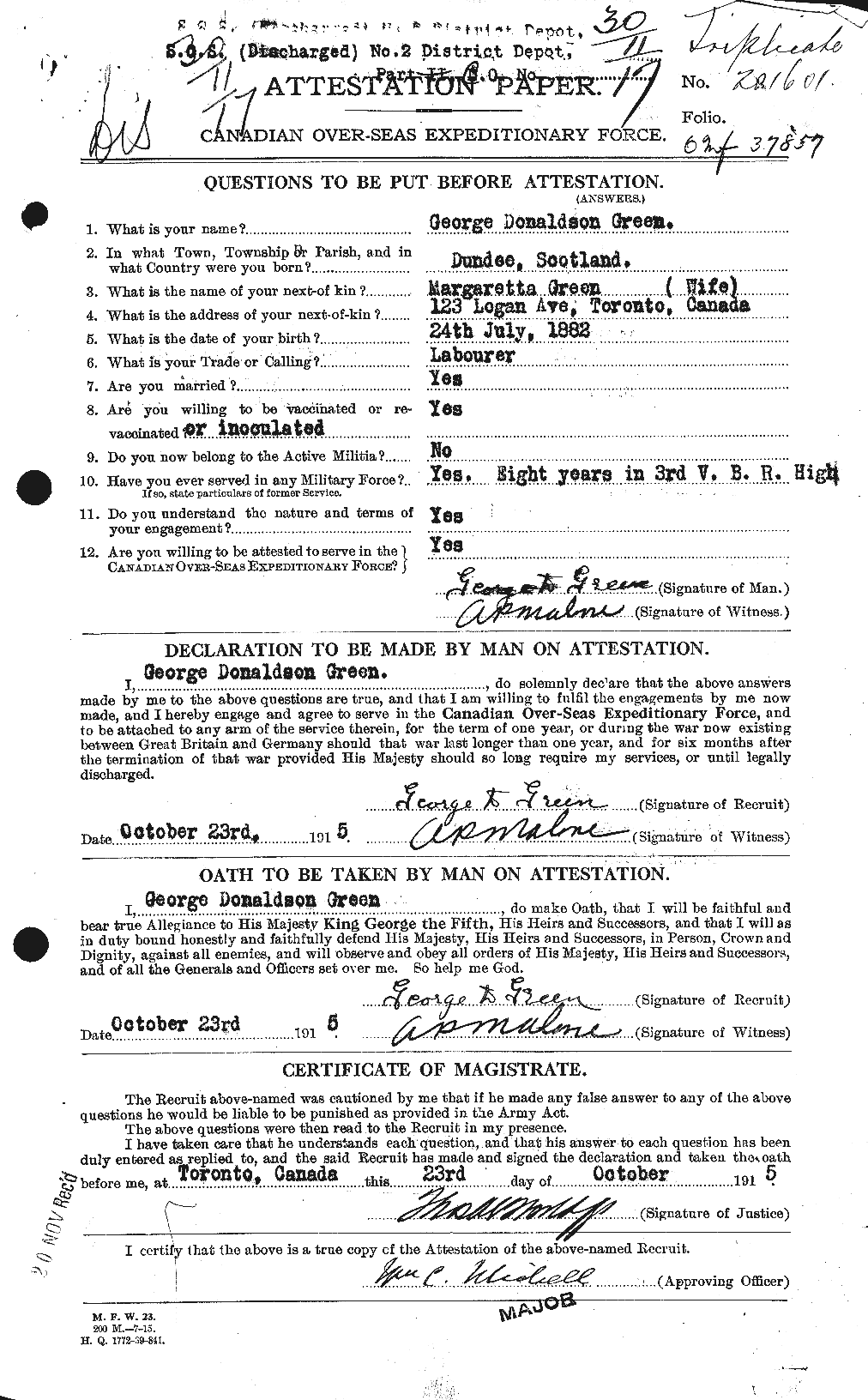 Personnel Records of the First World War - CEF 362167a