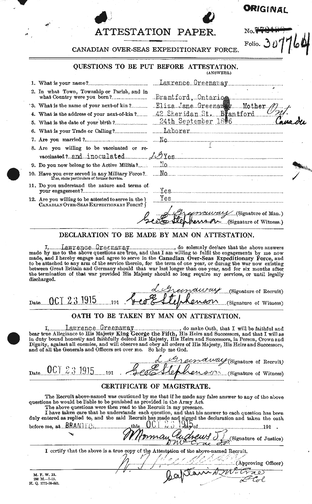 Personnel Records of the First World War - CEF 362324a