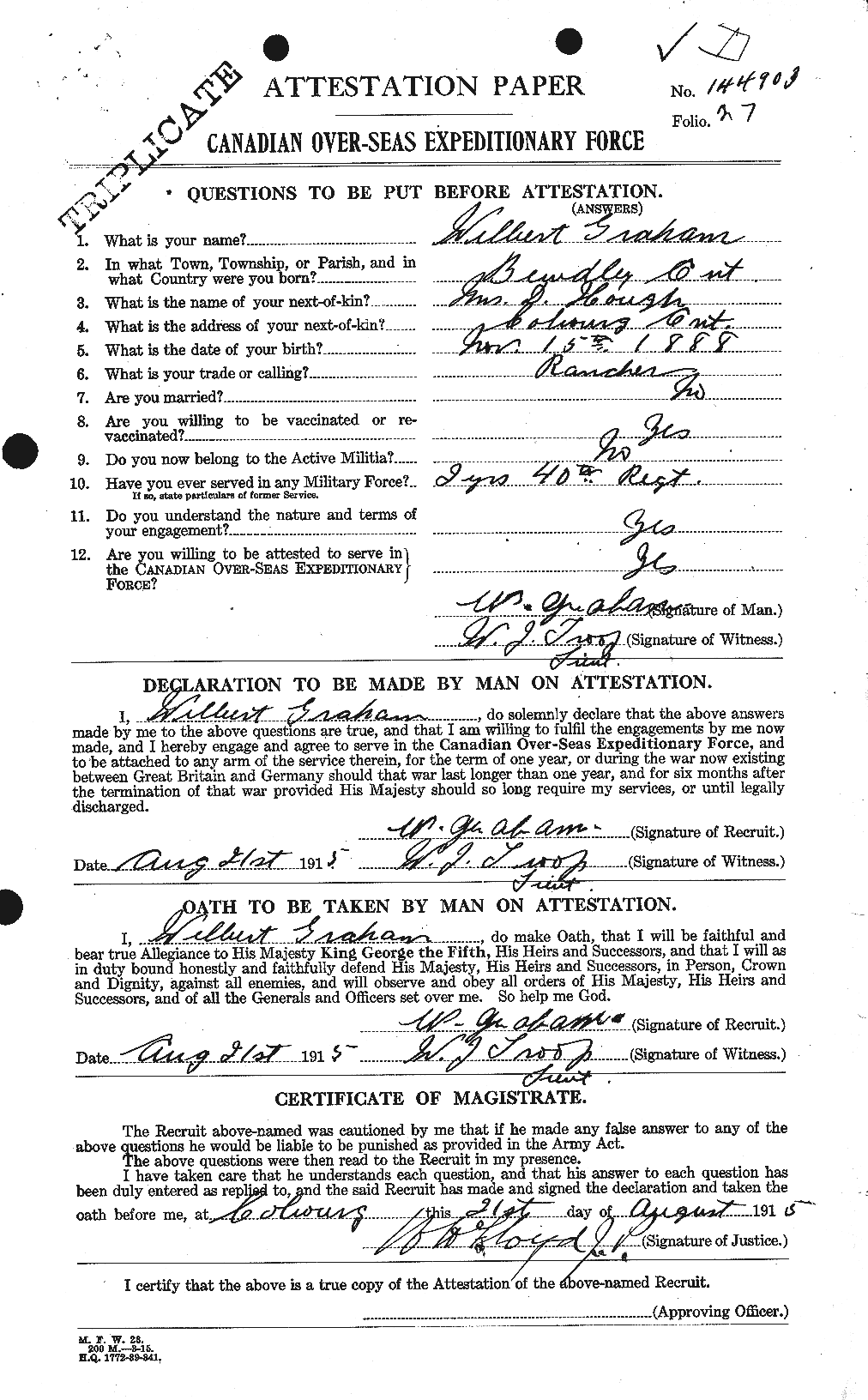 Personnel Records of the First World War - CEF 362668a