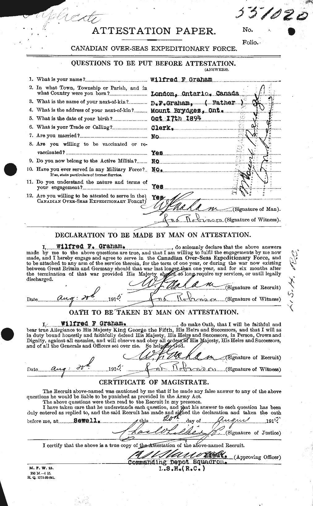 Personnel Records of the First World War - CEF 362675a