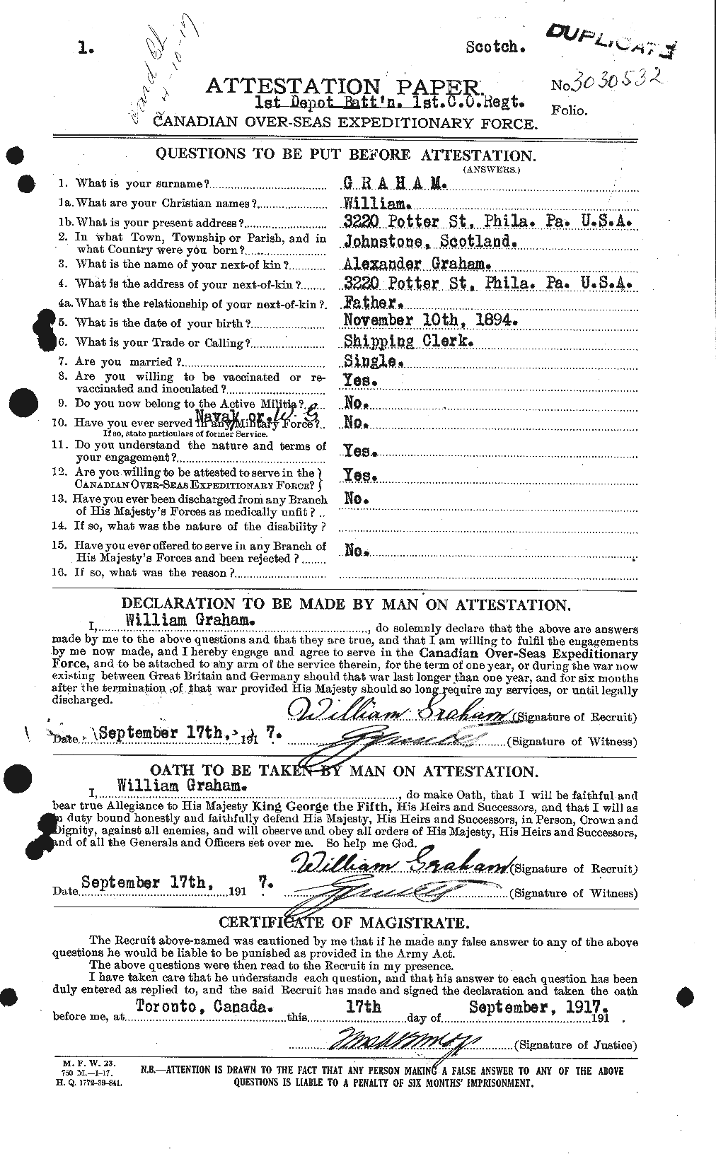 Personnel Records of the First World War - CEF 362694a