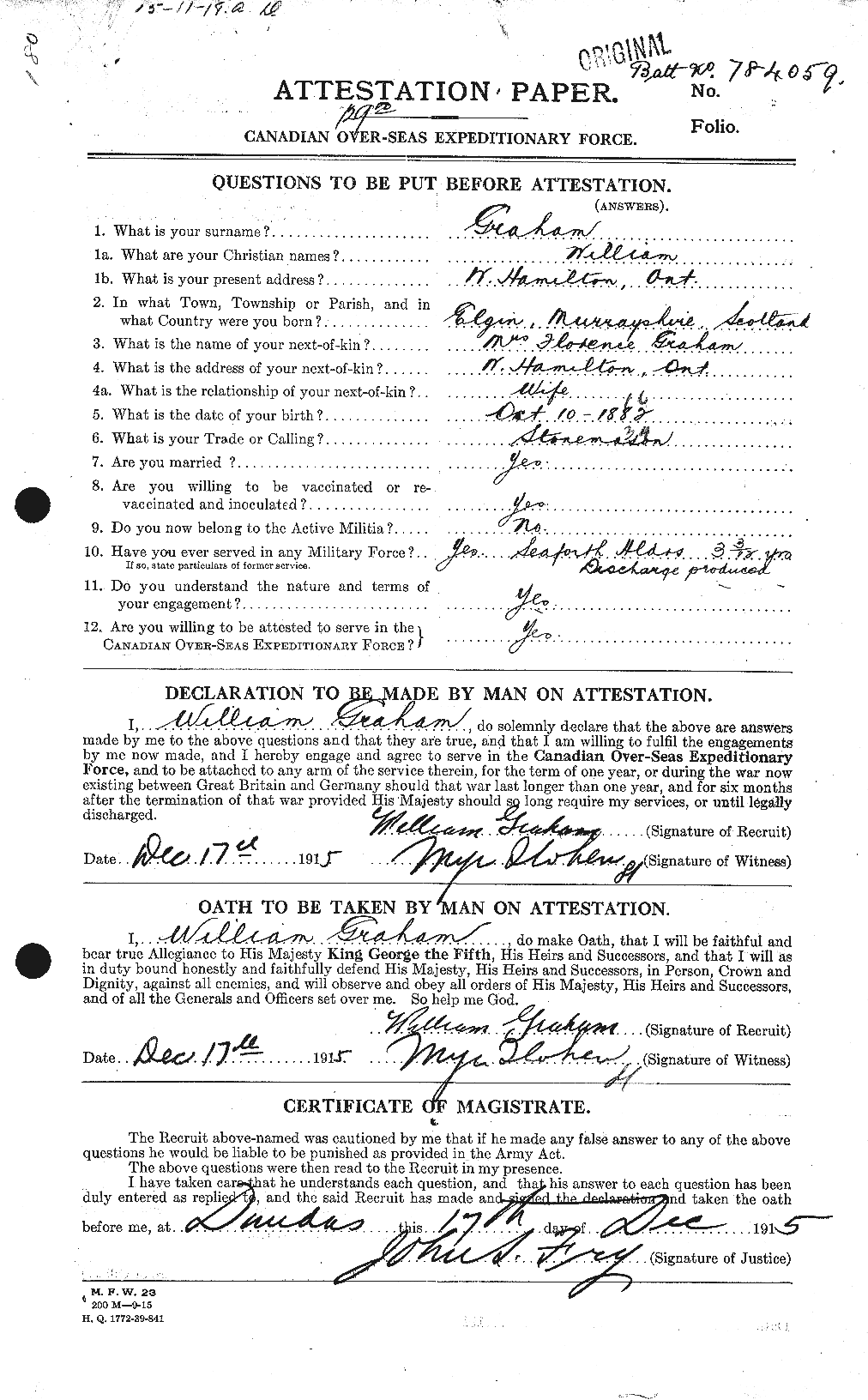 Personnel Records of the First World War - CEF 362698a