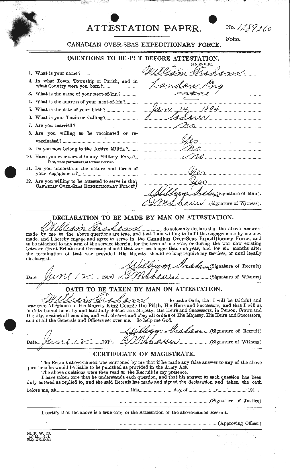 Personnel Records of the First World War - CEF 362703a