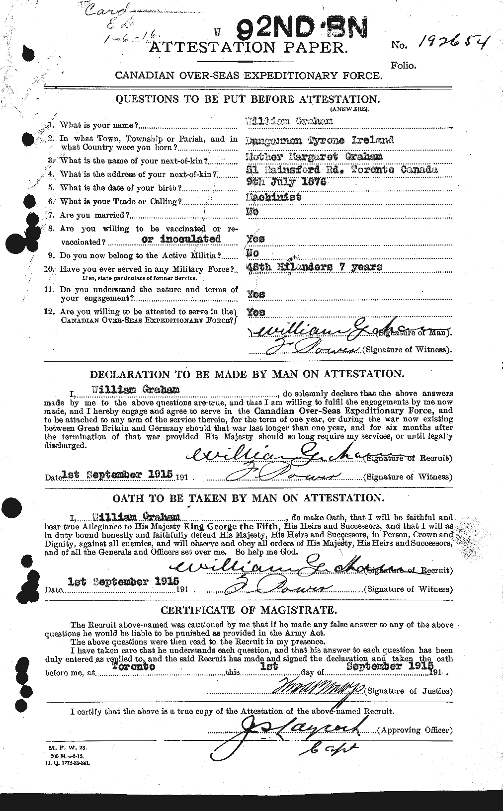 Personnel Records of the First World War - CEF 362706a