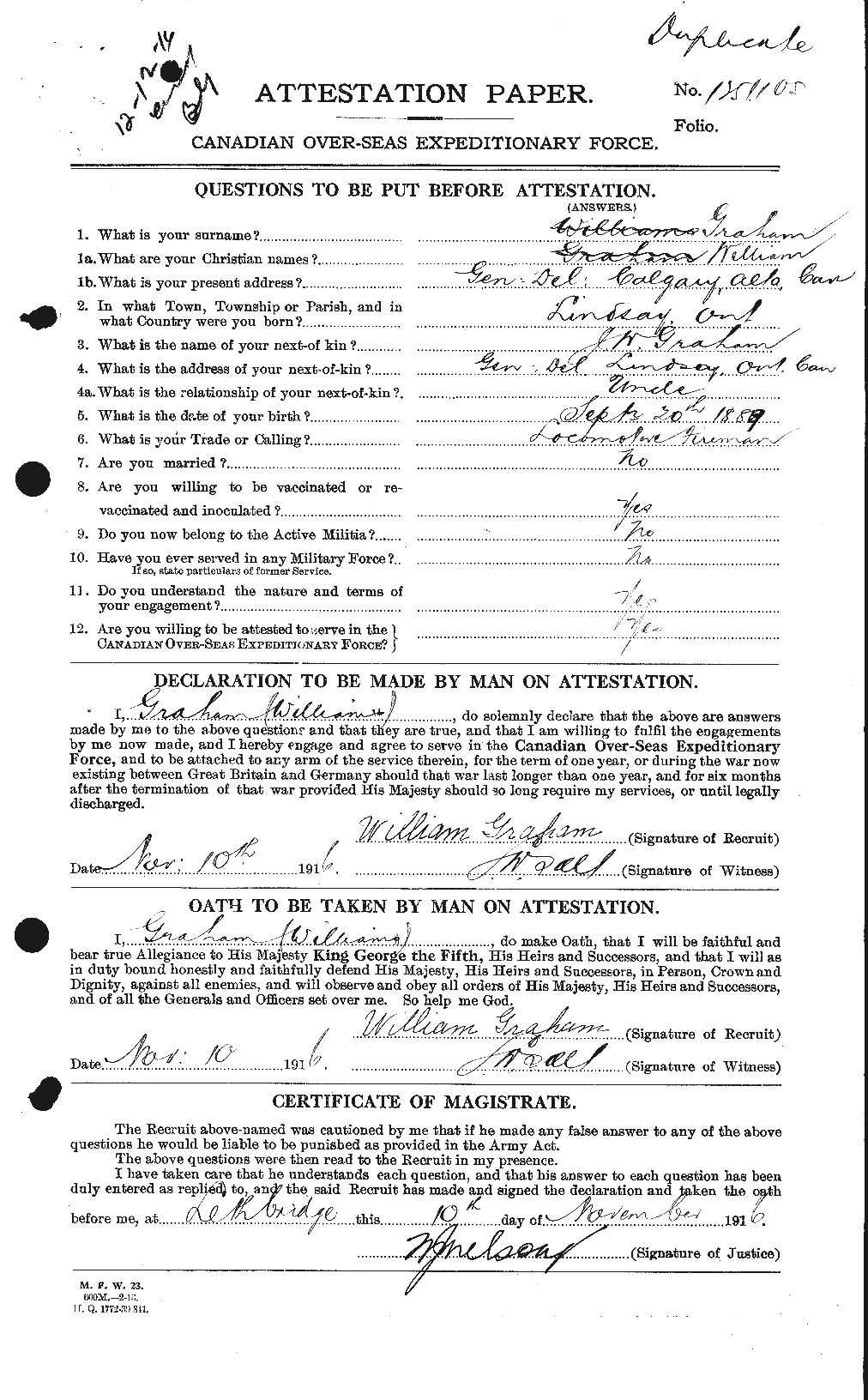 Personnel Records of the First World War - CEF 362707a