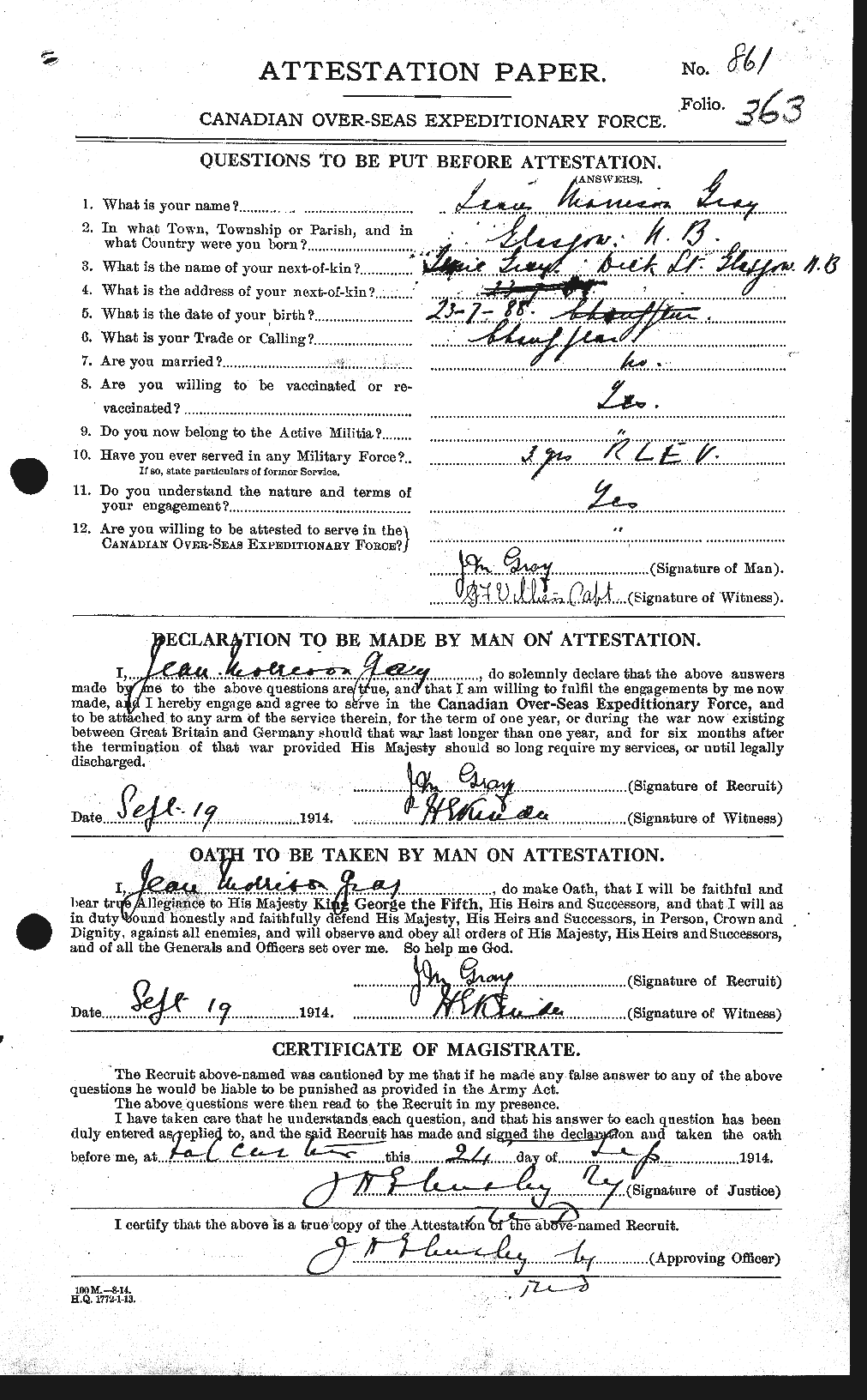 Personnel Records of the First World War - CEF 363304a