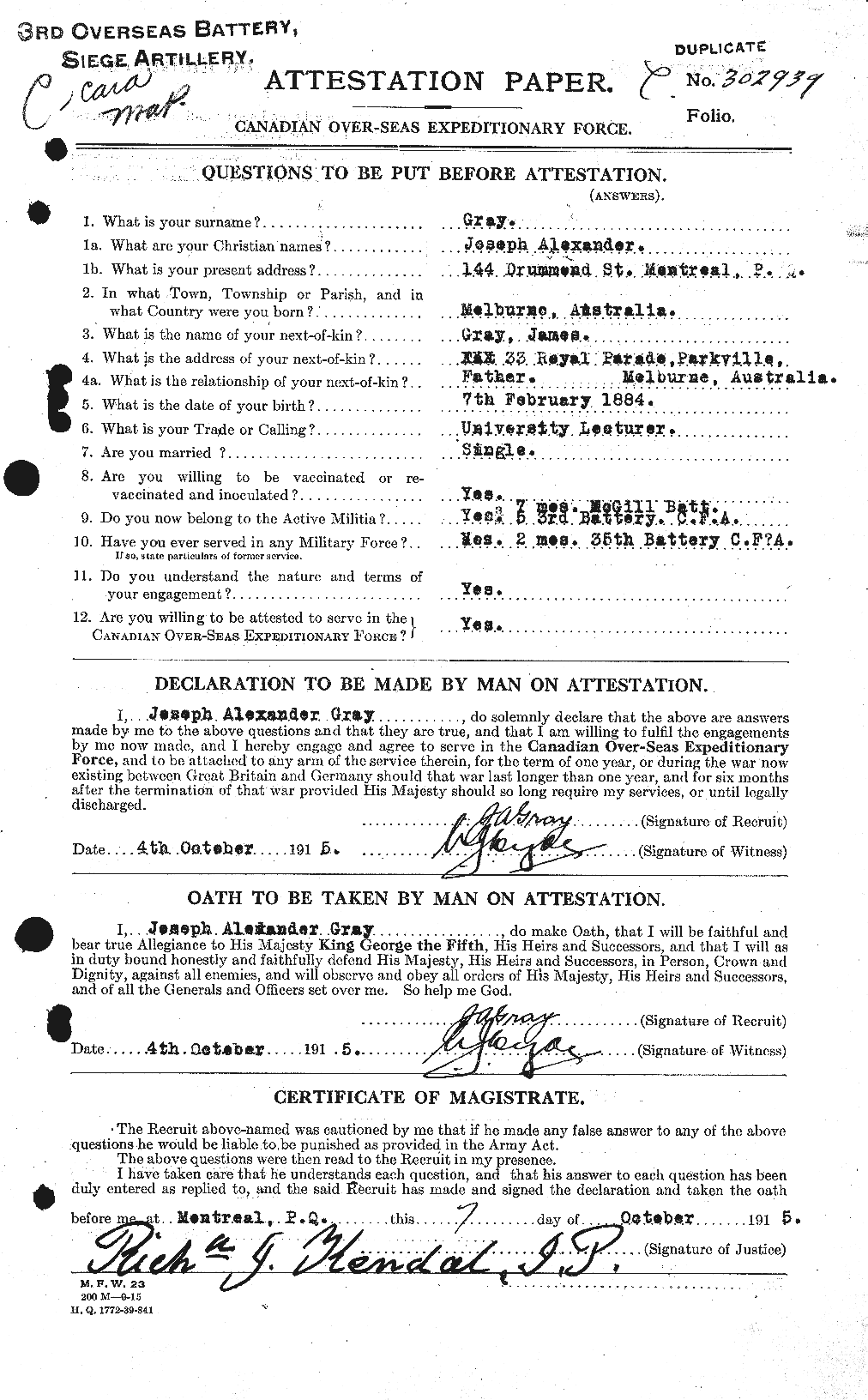 Personnel Records of the First World War - CEF 363412a