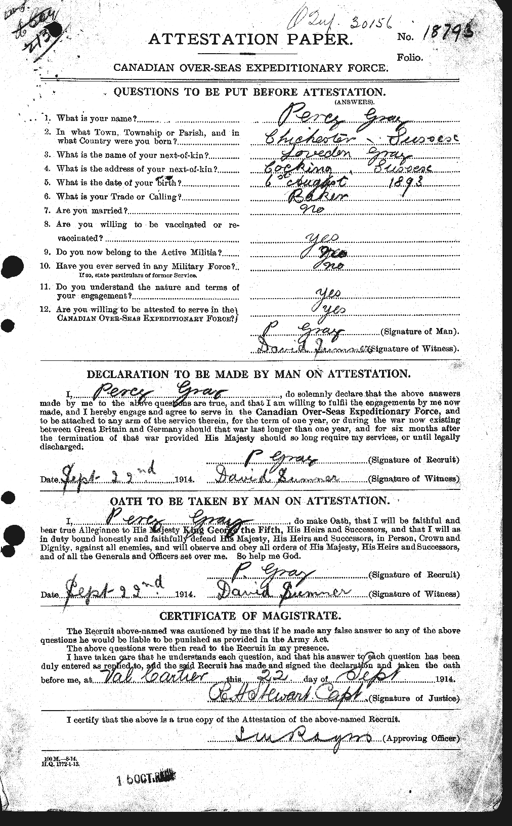 Personnel Records of the First World War - CEF 363483a