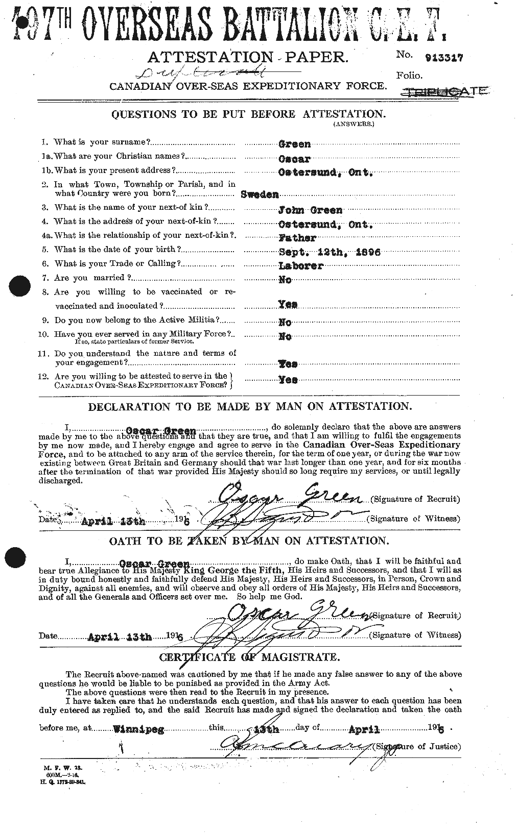 Personnel Records of the First World War - CEF 363587a
