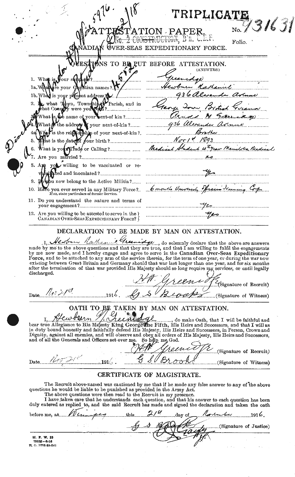 Personnel Records of the First World War - CEF 364178a