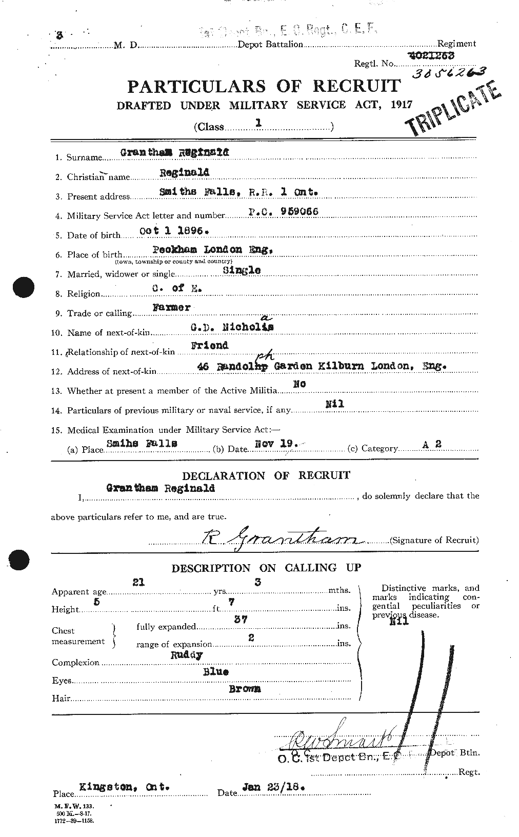 Personnel Records of the First World War - CEF 364415a