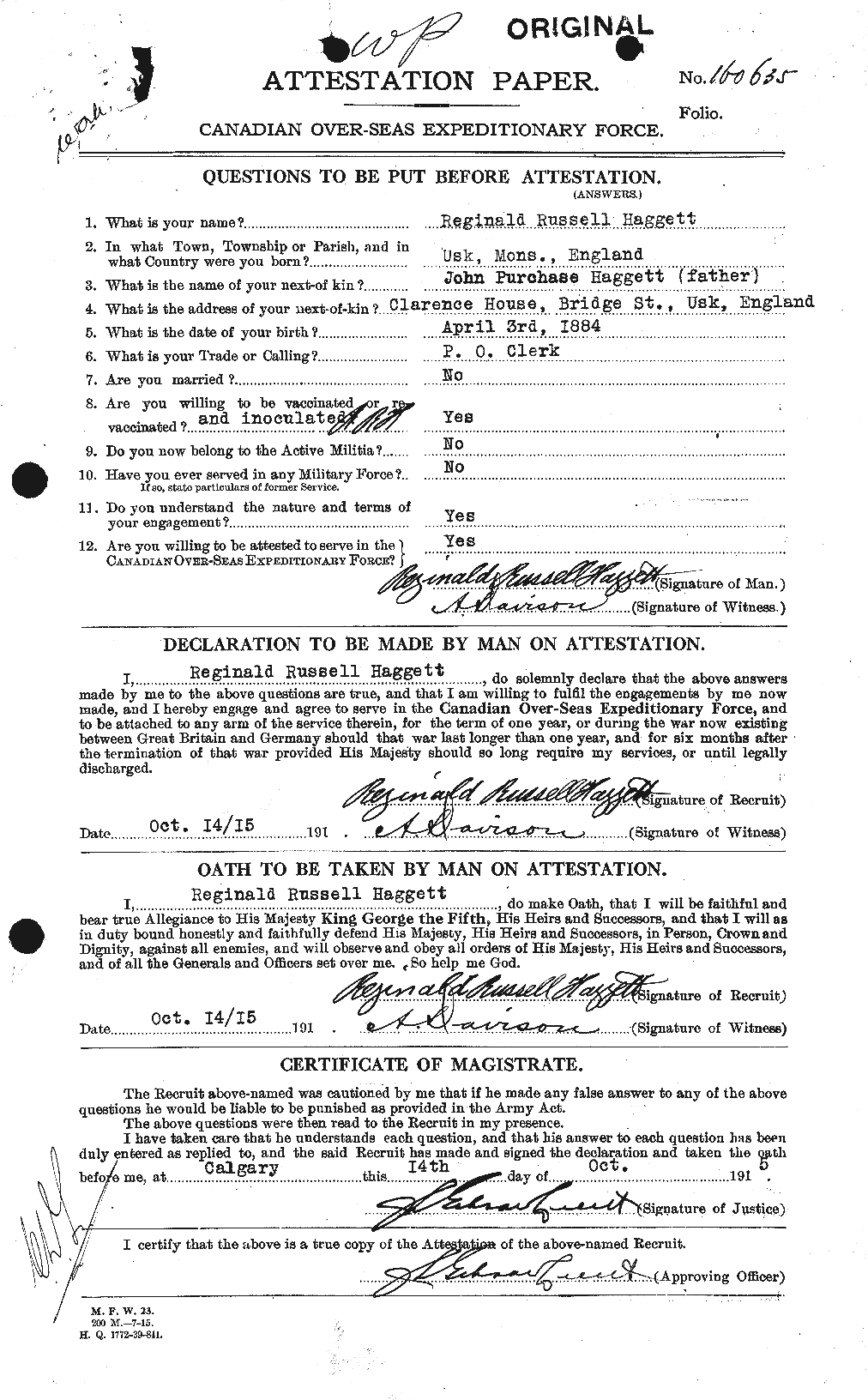 Personnel Records of the First World War - CEF 366707a