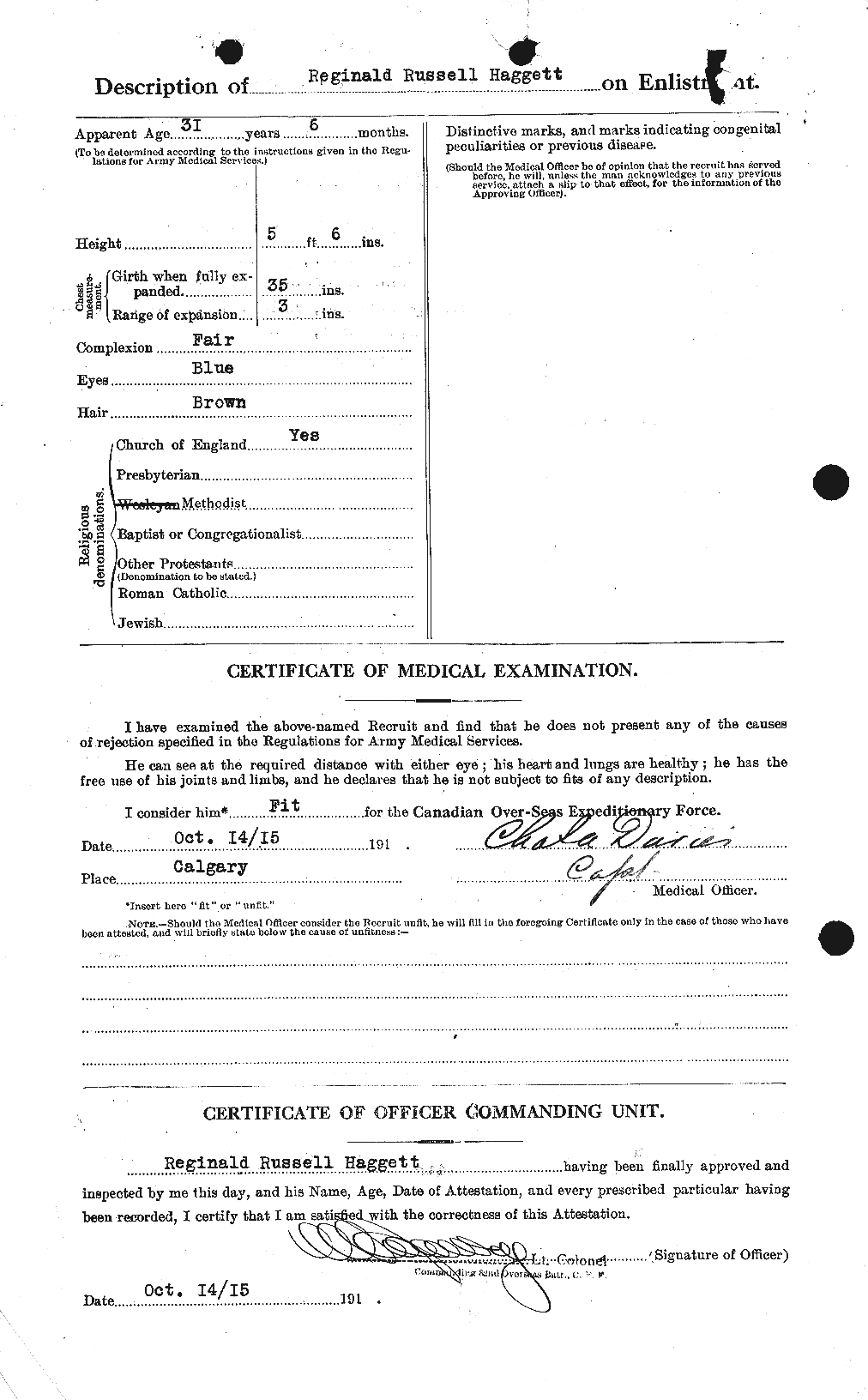 Personnel Records of the First World War - CEF 366707b