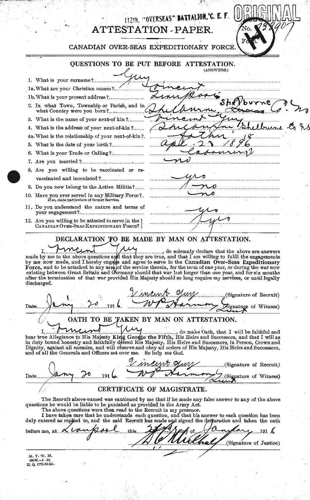 Personnel Records of the First World War - CEF 367294a